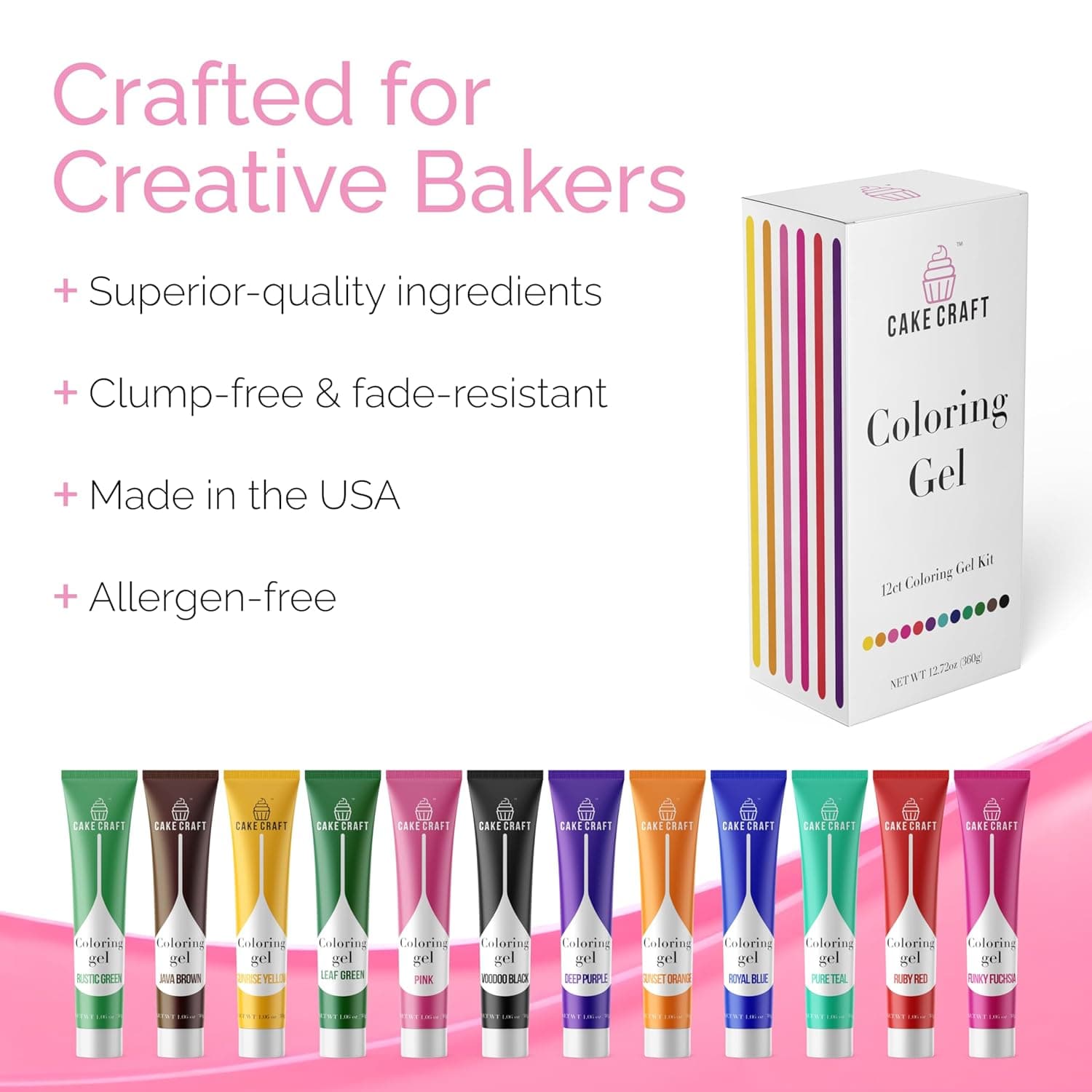 Cake Craft Coloring Gel Kit– 12 Vibrant Colors | Edible Food Coloring for Icing, Fondant, Cake Batter, Cookies &amp; More | Concentrated Formula : Grocery &amp; Gourmet Food thumbnail 4