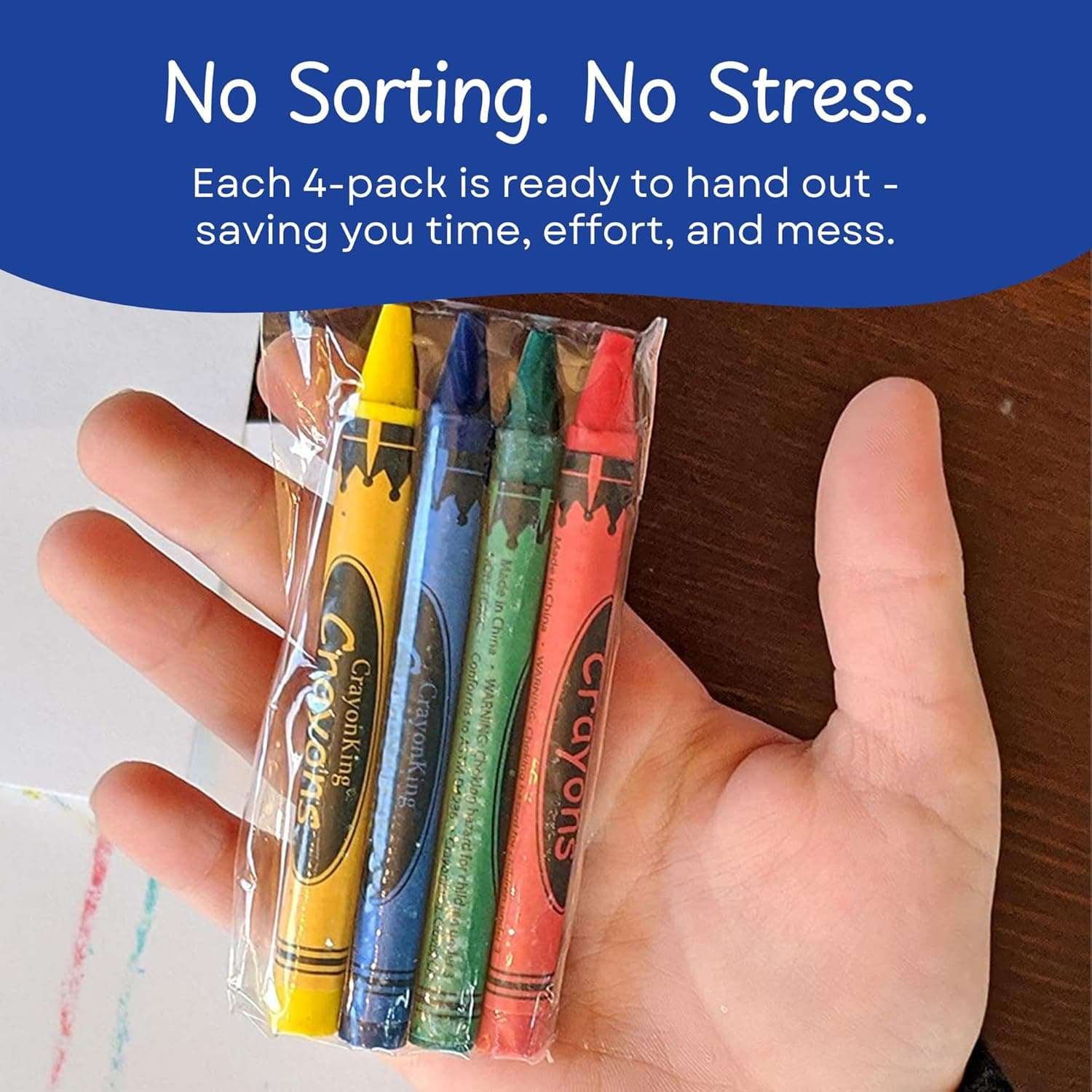 CrayonKing 25 Sets of 4-Packs (100 Bulk Crayons) – Non-Toxic, Individually Wrapped, Perfect for Parties, Restaurants, Classrooms &amp; More : Toys &amp; Games thumbnail 5