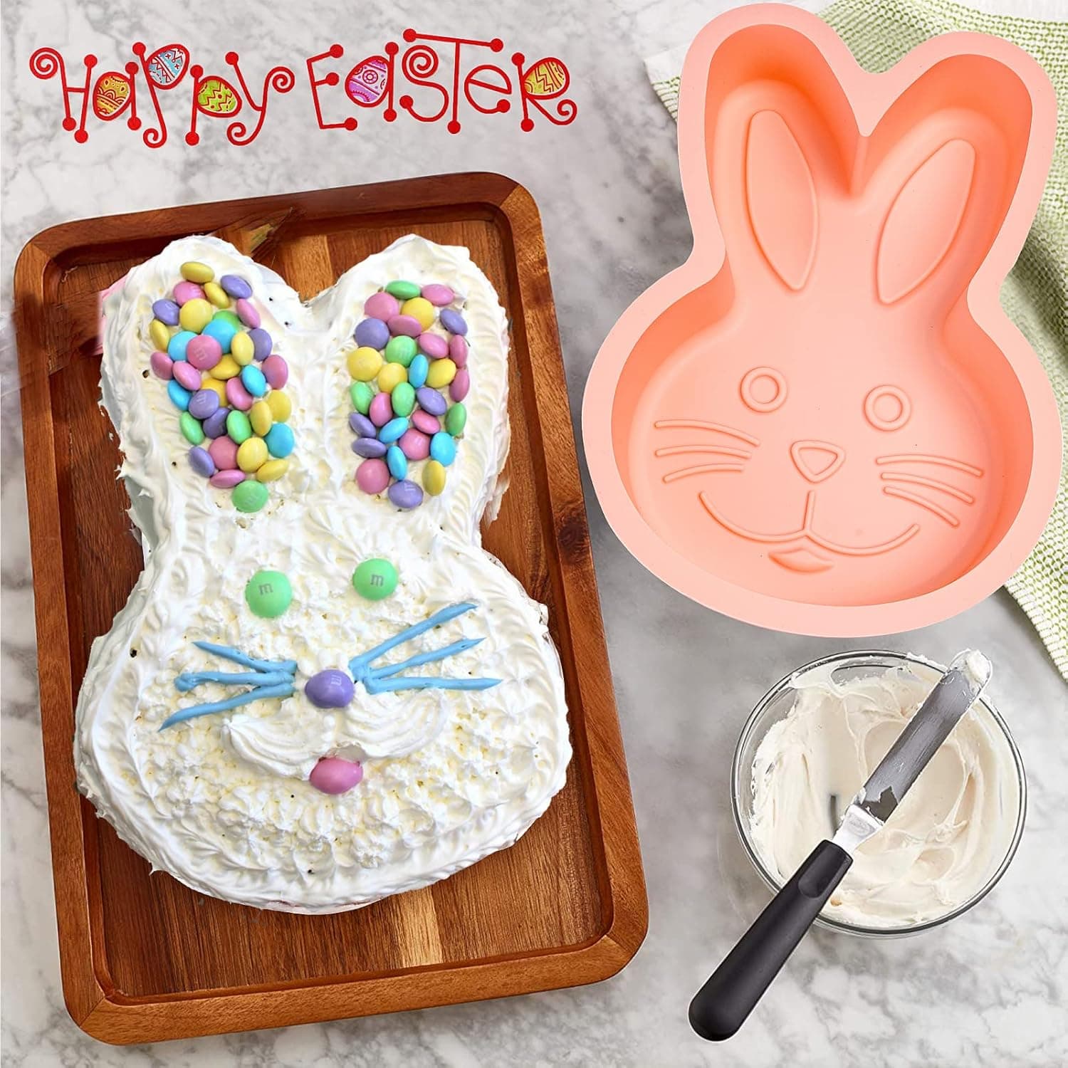 Dootafy Bunny Mold 2 Pack Silicone Bunny Cake Pan, Children thumbnail 4
