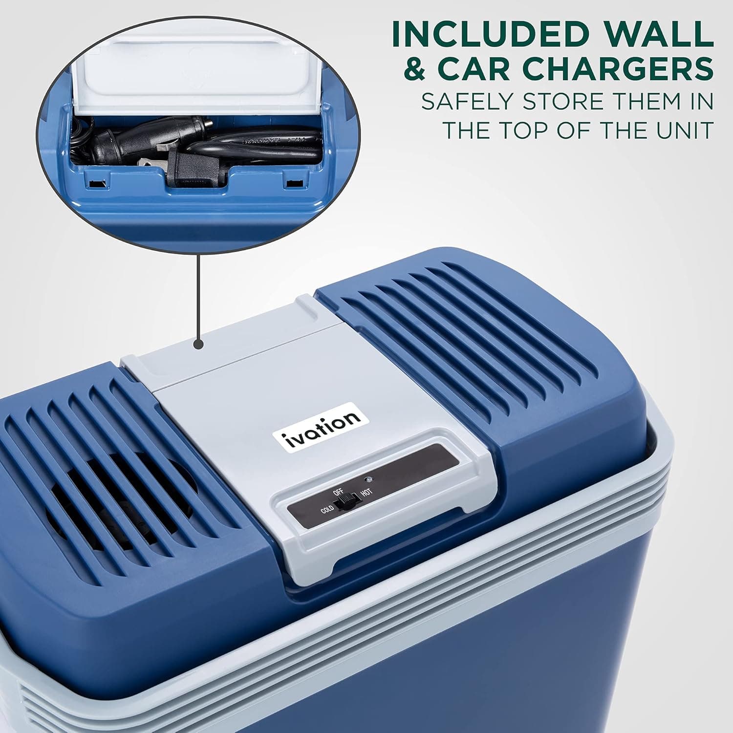 Ivation Electric Cooler & Warmer with Handle - 24L Portable Thermoelectric Fridge thumbnail 4