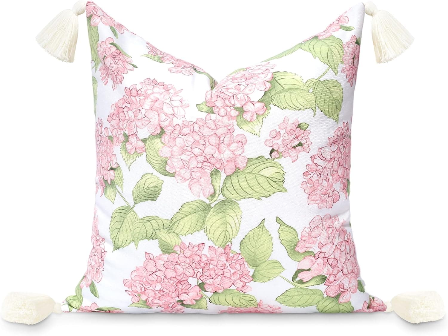 Hofdeco Premium Coastal Outdoor Throw Pillow Cover - 18"x18" Hydrangea Print — Spring Gift Ideas gift idea