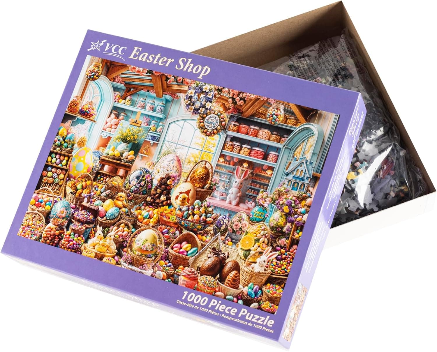 Easter Shop Jigsaw Puzzle 1000 Piece by Vermont Christmas Company - Easter Puzzles with Randomly Shaped Pieces - 26 5/8" x 19 1/4" : Toys &amp; Games thumbnail 4