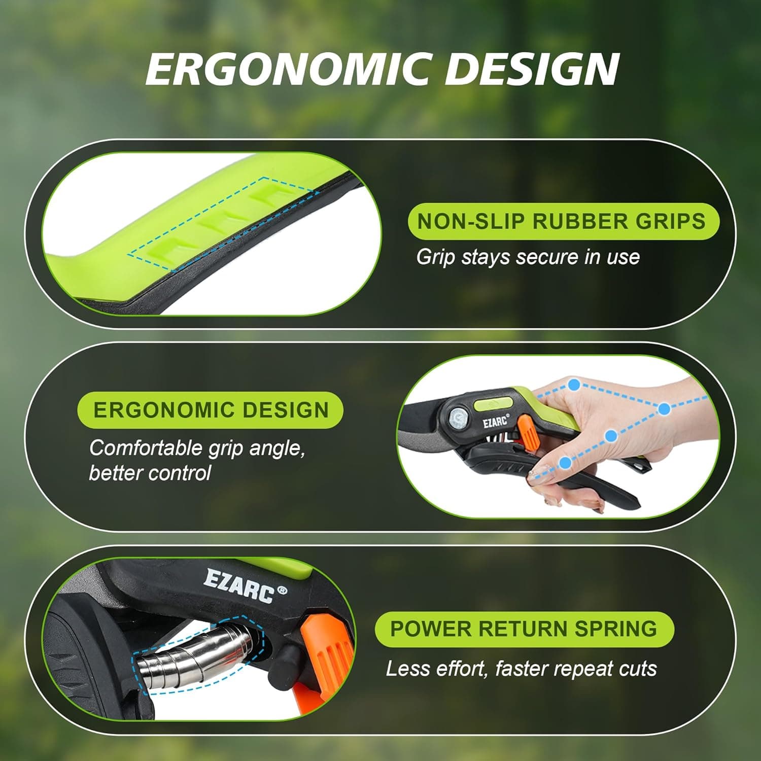 EZARC Garden Pruning Shears with 1 Inch Cut Capacity thumbnail 4