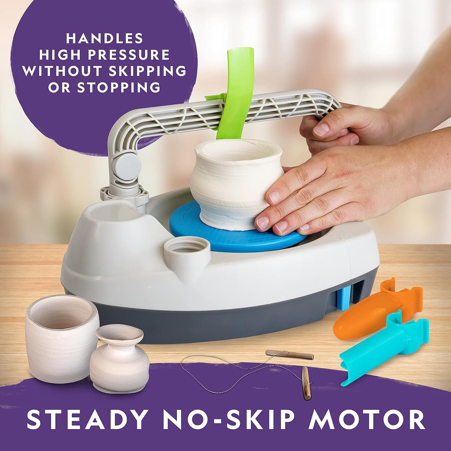 NATIONAL GEOGRAPHIC Pottery Wheel for Kids – Complete Pottery Kit thumbnail 3