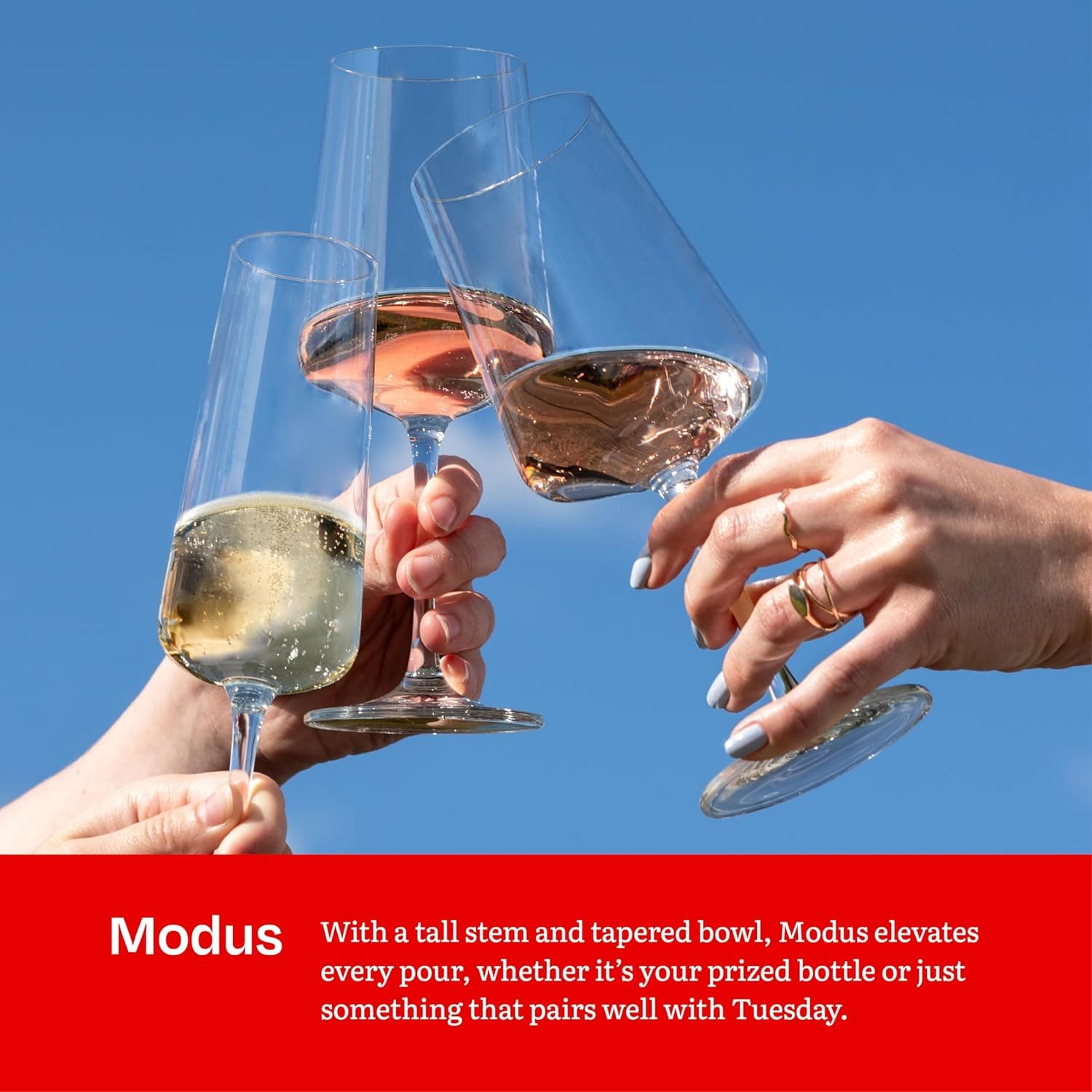 Eater x Zwiesel Fortessa Modus Crystal Glass, 17 Ounce Red Wine (Set of 8), Clear : Health &amp; Household thumbnail 5