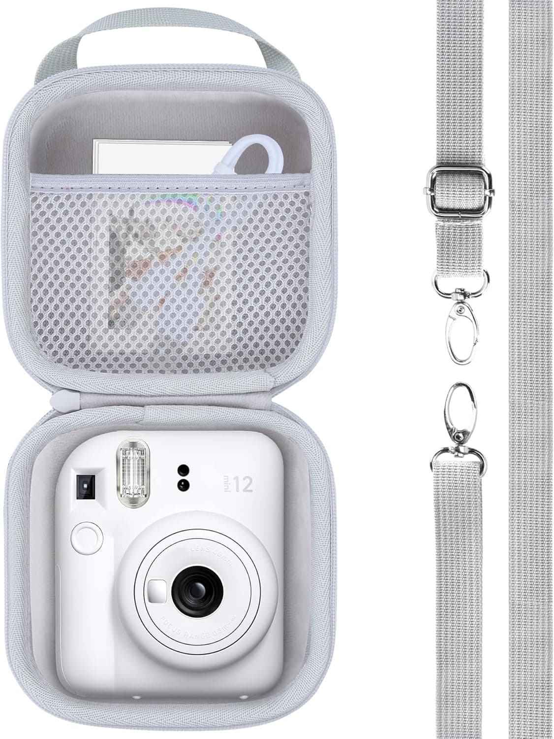 RIYADAone Hard Case Replacement for Fujifilm Instax Mini 12/11 Instant Camera (Ice White Case) : Electronics image 1