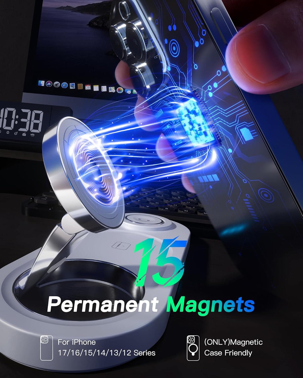 3-in-1 Wireless Charging Station for Apple Devices (White) thumbnail 3