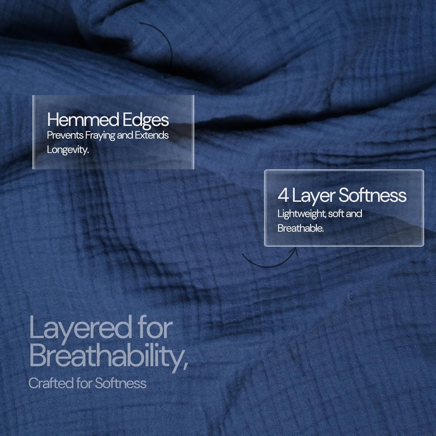 Salt Earth 100% Cotton Muslin Blanket - Queen Size (80"x90") thumbnail 2