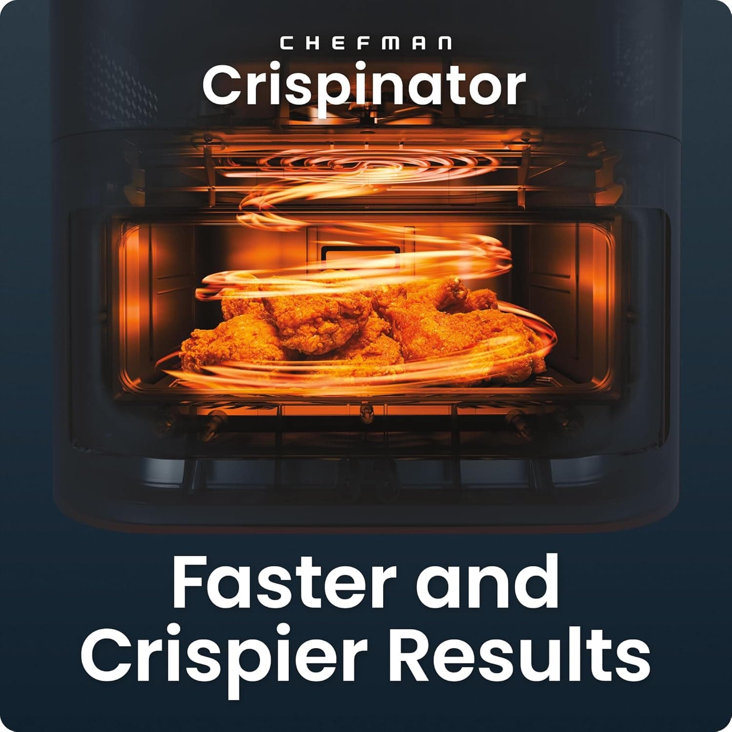 Chefman Crispinator Air Fryer 6-in-1 with 8 Qt capacity, 450°F Max Temp with TurboFry Pro Technology for Fast and Even Results, Viewing Window, Nonstick Ceramic Basket : Home &amp; Kitchen thumbnail 3
