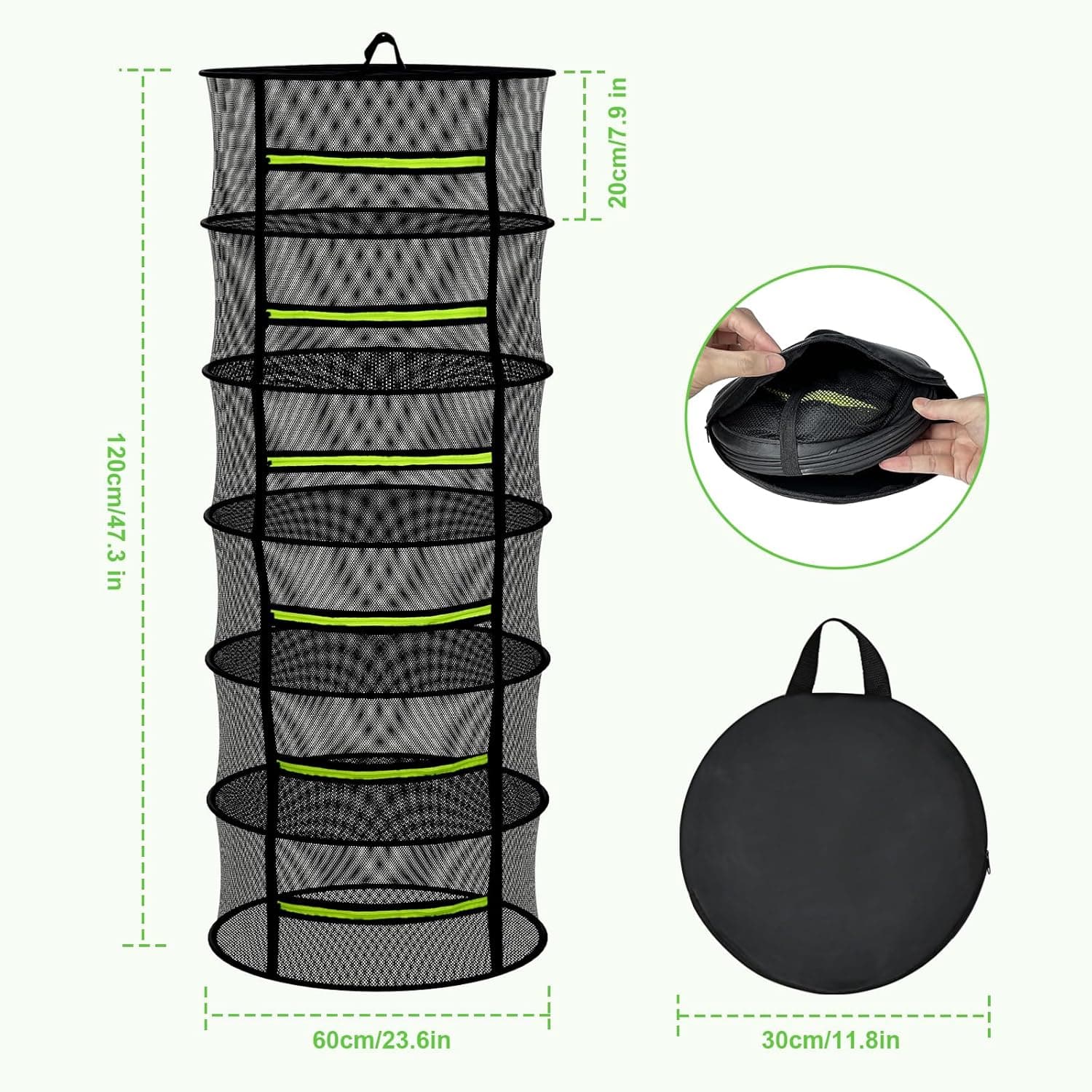 MEKOLIFE Herb Drying Rack - 6 Layer Hanging Mesh with Pruning Shears thumbnail 2