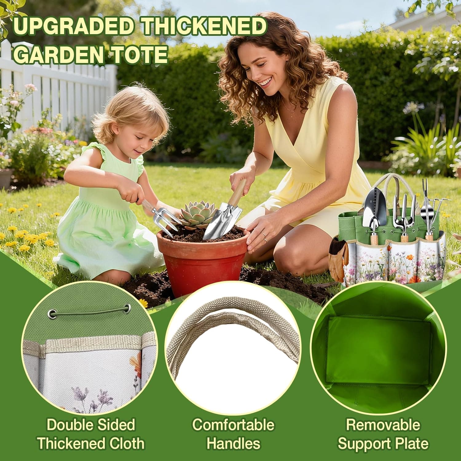 Gardening Tools Set for Women 29Pcs Heavy Duty Garden Hand Tools Set with Floral Tote Bag Rust-Proof Garden Tool Kit Supplies Gardening Esssential Gifts for Women Men : Patio, Lawn &amp; Garden thumbnail 5