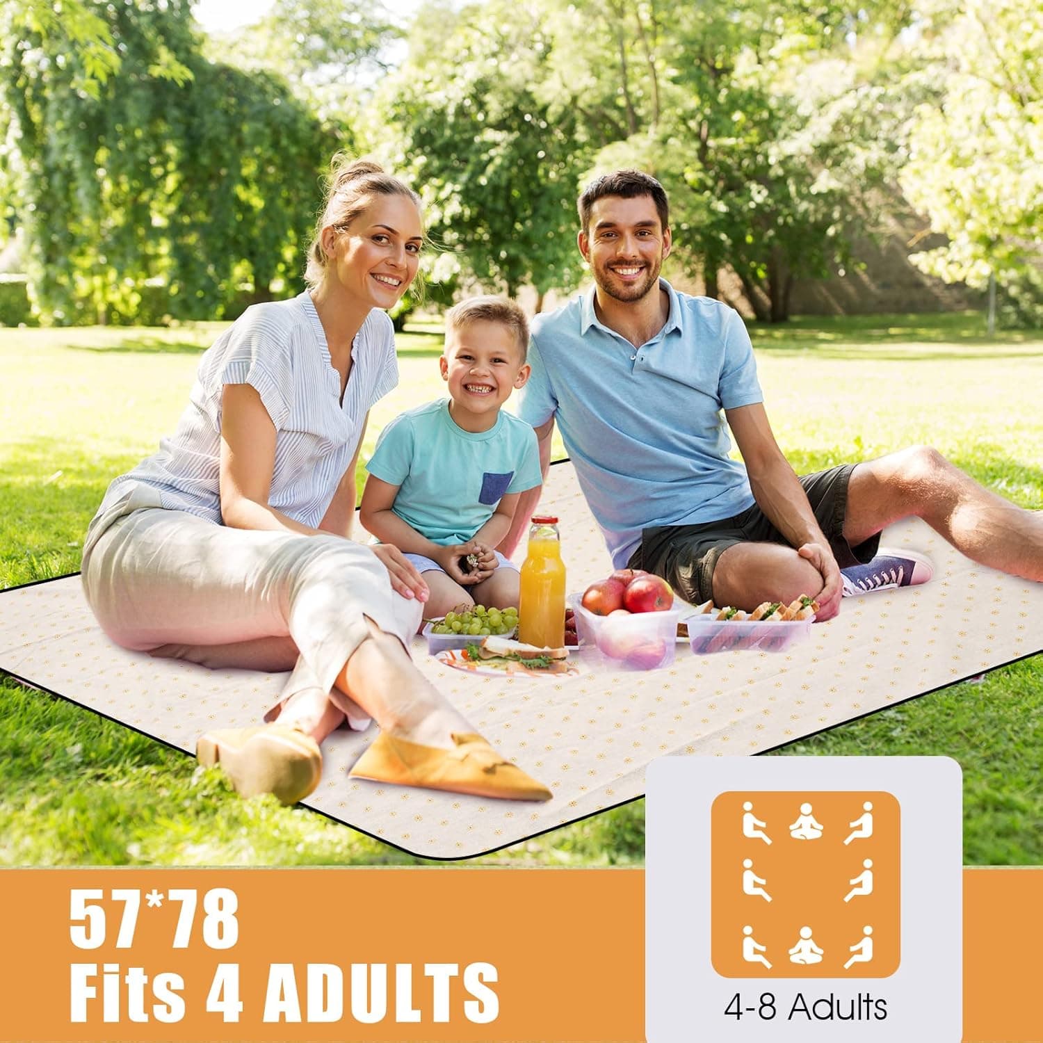 Waterproof Sand-Free Picnic Blanket with Carry Strap thumbnail 2