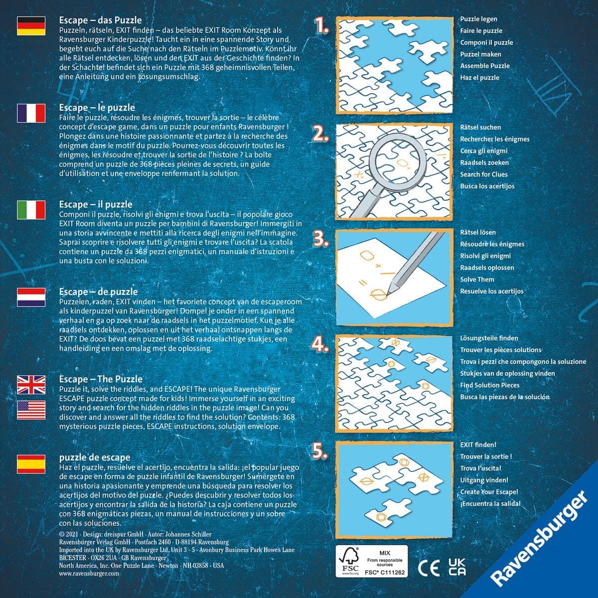 Ravensburger Escape Kids Puzzle - Pirate’s Peril | 368 Piece Jigsaw Game for Kids | Engaging Storyline with Hidden Riddles | Quality Materials, Matte Finish | FSC Certified, Climate Pledge Friendly : Toys &amp; Games thumbnail 2