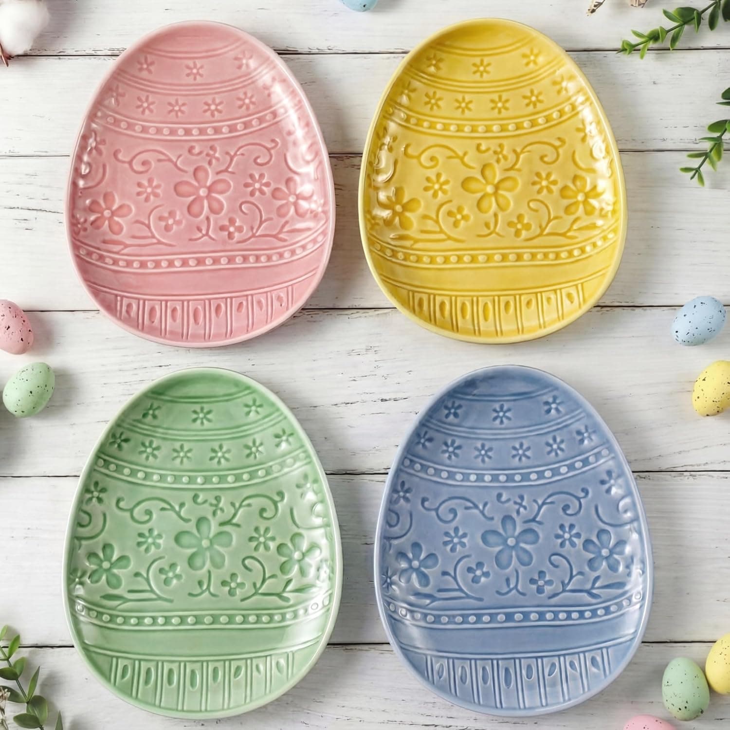 Havawish 4 Pack Easter Pastel Ceramic Dessert Plates — Easter Gifts gift idea