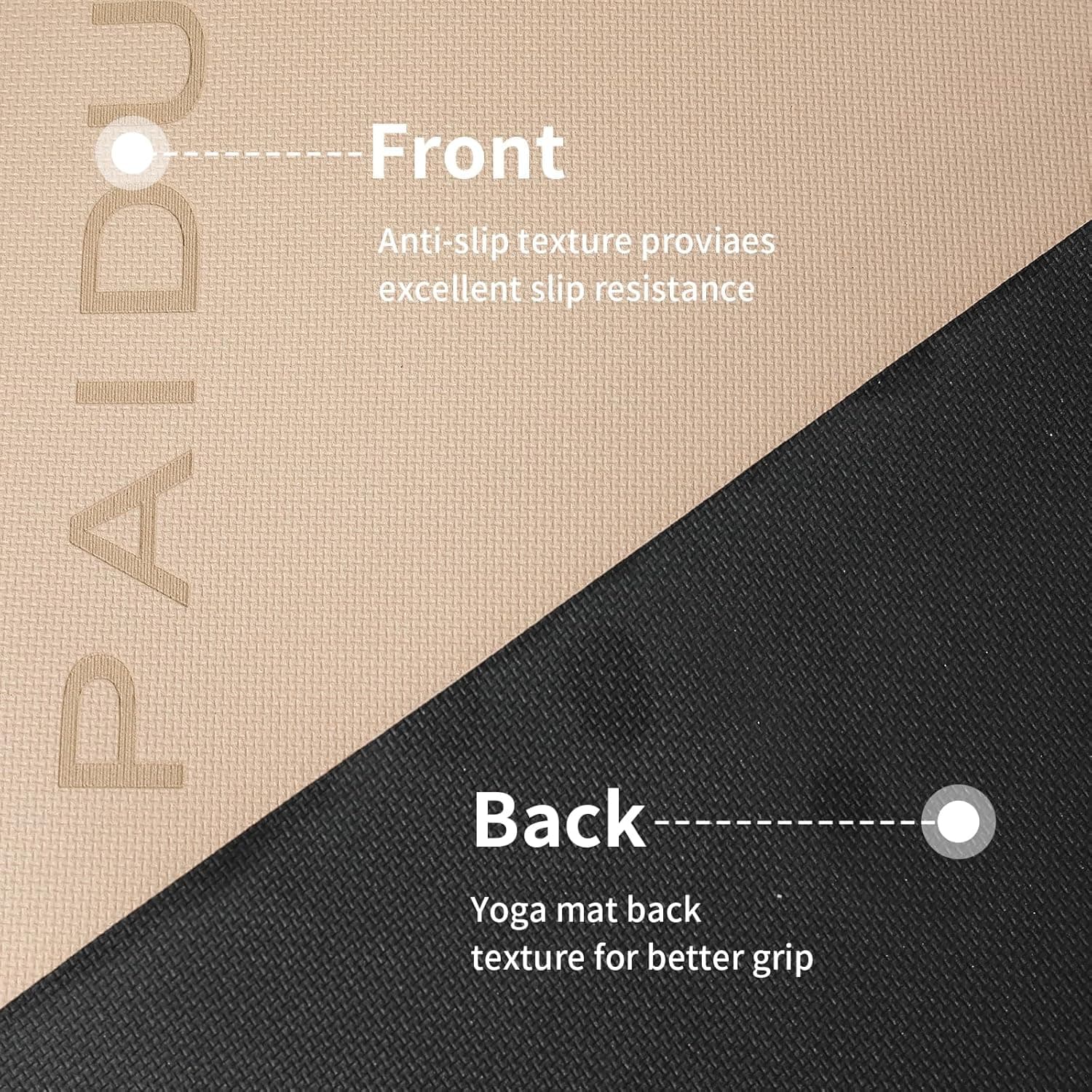 PAIDU Yoga Mat Non Slip Anti-tear,extra thick-2/5 inch（10MM）High Resiliency Professional POE Yoga Mats for Women Men Kids,72"x24"inch,Workout, Yoga, Pilates and Floor Exercise, with Carrier Strap : Sports &amp; Outdoors thumbnail 3