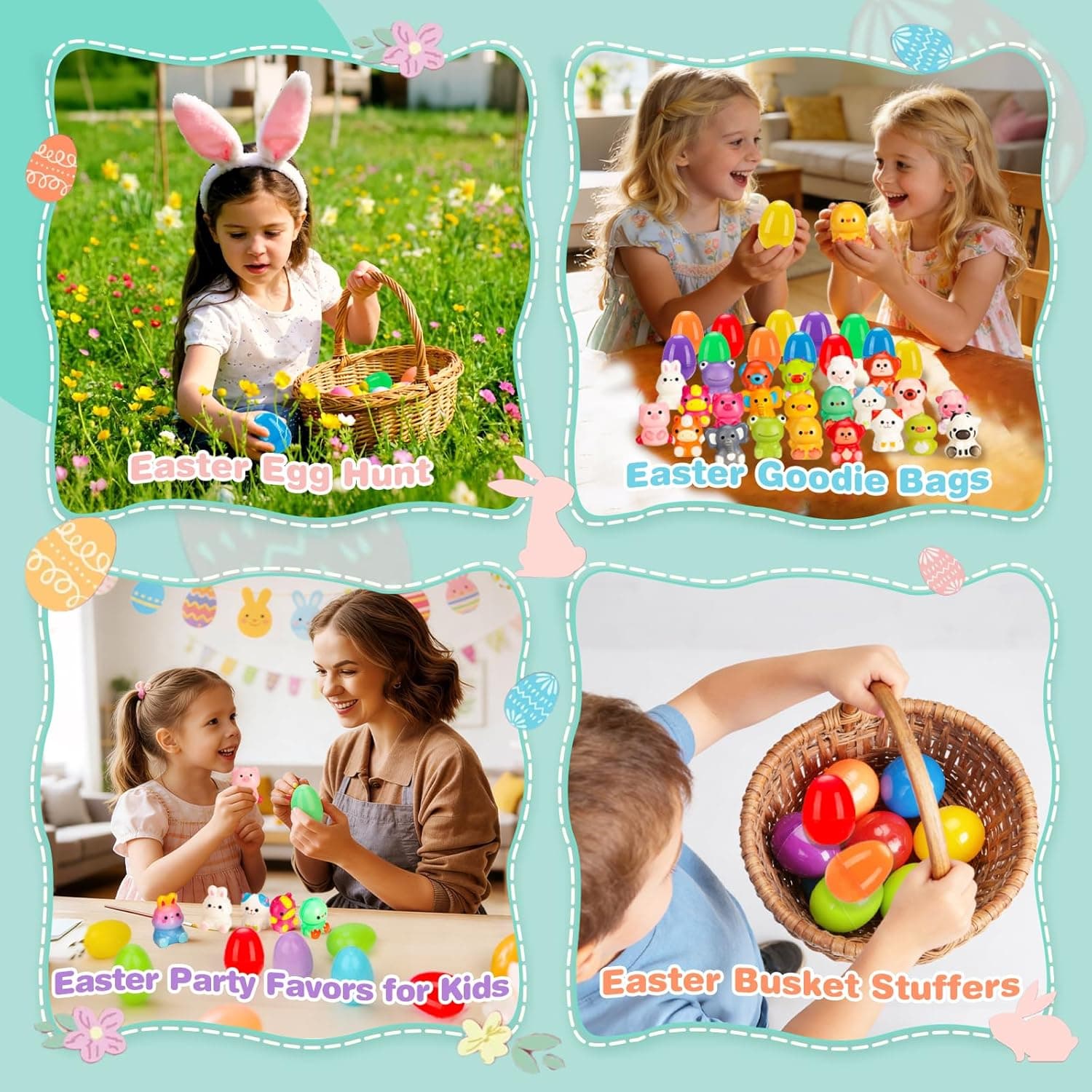 24 Pack Filled Easter Eggs for Kids, Prefilled Squishy Animal Toys Inside, Non-Candy Easter Basket Stuffers, Bulk Easter Egg Hunt Favors for Toddlers, Boys, Girls – Party Favors &amp; Classroom Prizes : Toys &amp; Games thumbnail 5