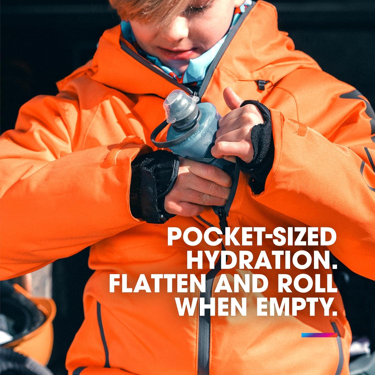 HydraPak Stow Collapsible Water Bottle 500ml - Redwood thumbnail 4