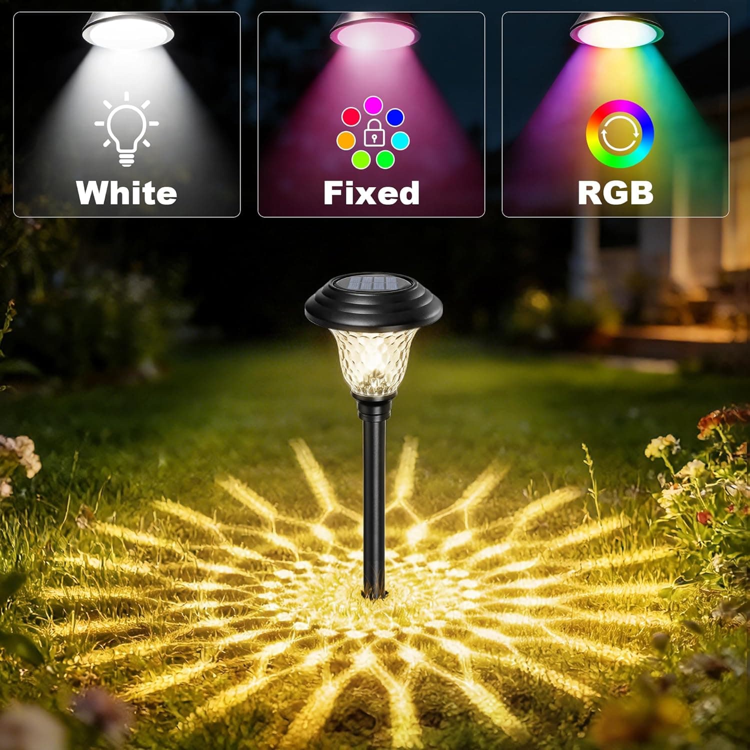Beau Jardin 8 Pack Solar Pathway Lights - Color Changing thumbnail 3