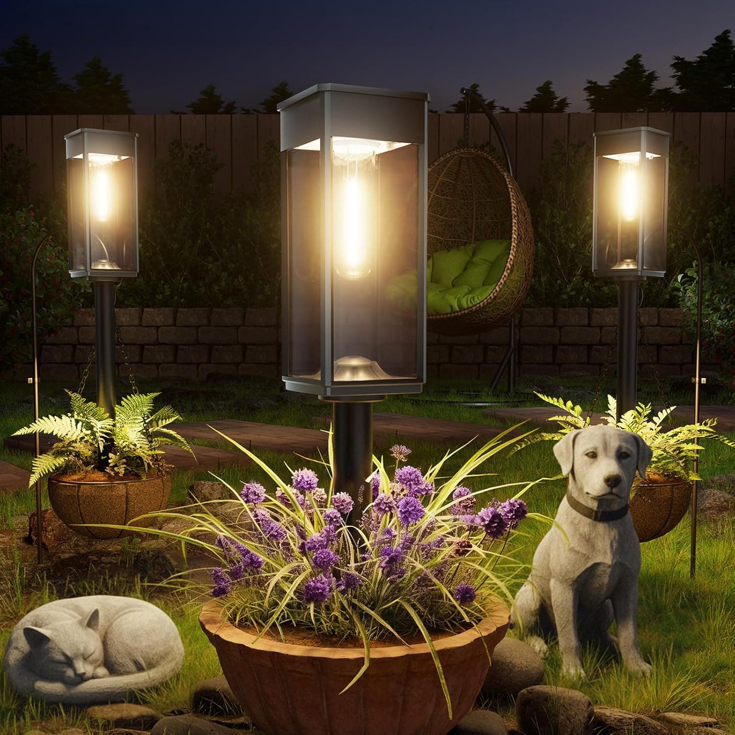 ALFIOT Solar Pathway Lights Outdoor, 8 Pack Bright Solar Lights Outdoor, Auto On/Off, IP65 Waterproof Solar Garden Lights Solar Powered Landscape Lighting for Yard Patio Walkway Driveway Pathway - Amazon.com image 1
