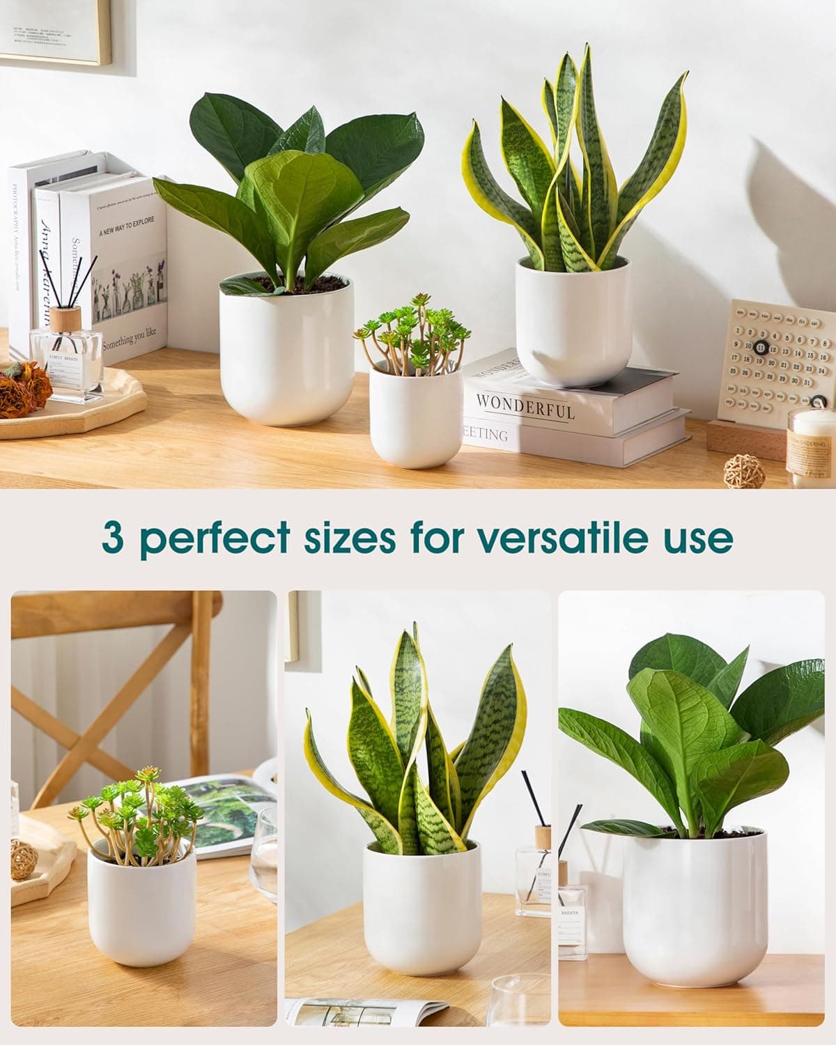 Vancasso Ceramic Plant Pots Set of 3 thumbnail 5