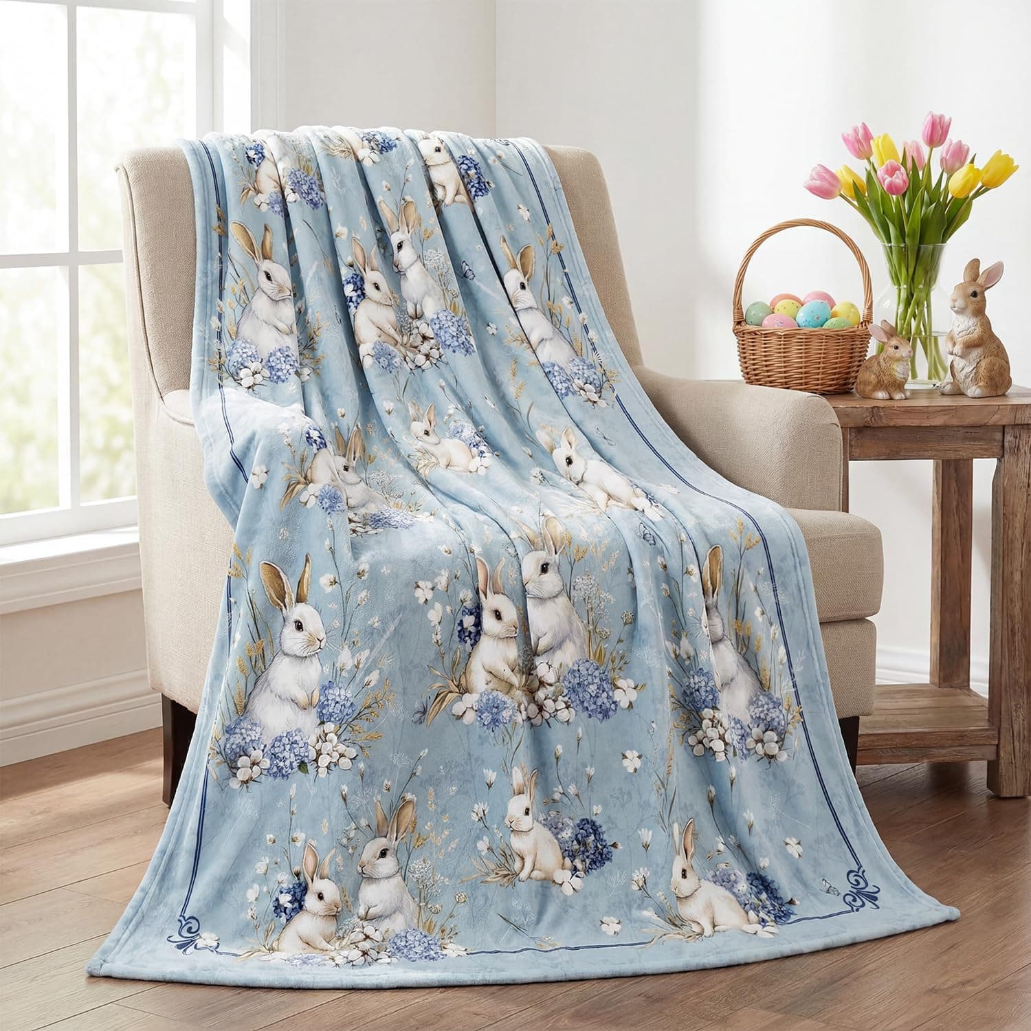 Easter Flannel Blanket Throw thumbnail 2