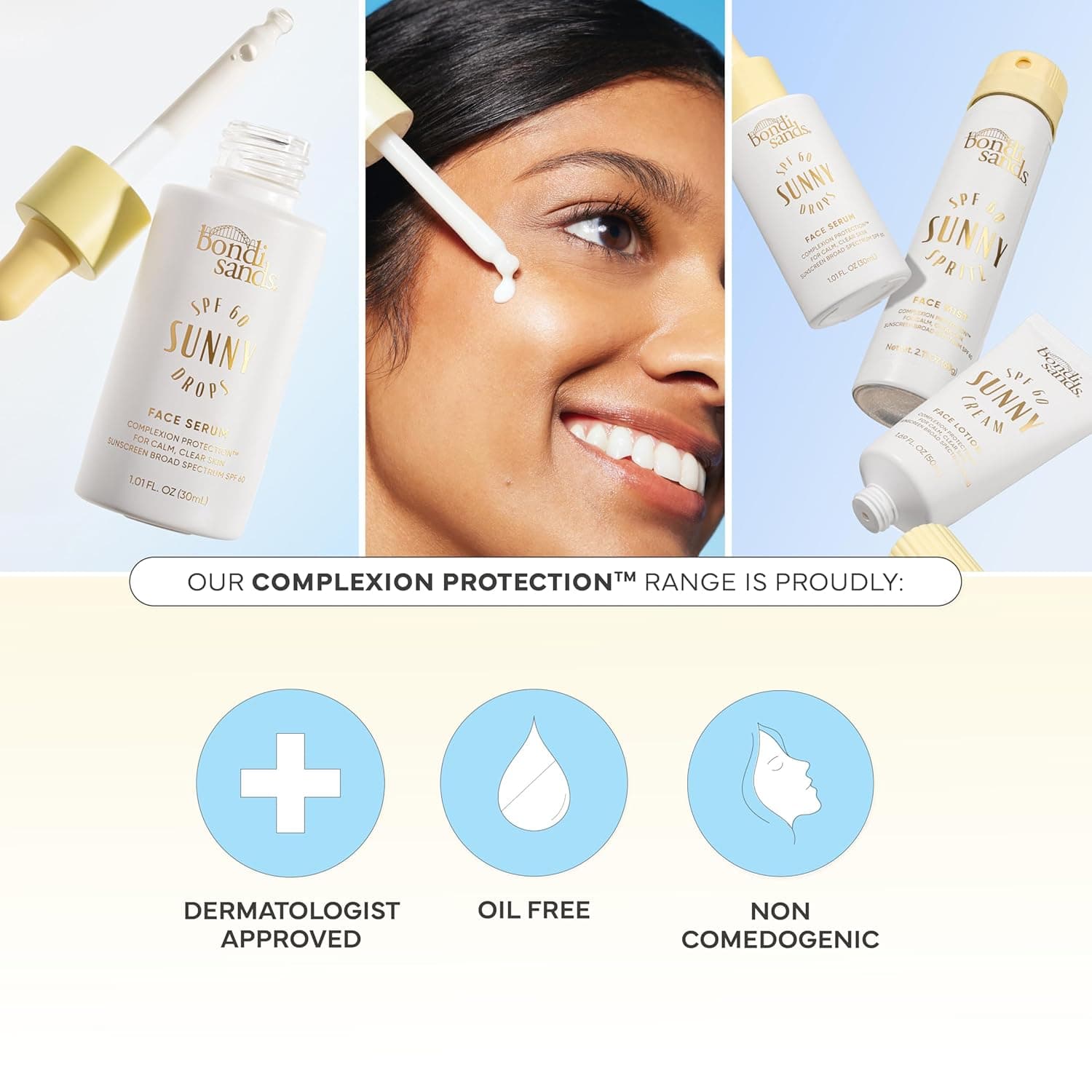 Bondi Sands Sunny Drops SPF 60 Face Serum, Hydrating + Nourishing Broad Spectrum Sunscreen, Lightweight, Silky-Smooth Finish, Oil-Free, 1.01 Fl Oz : Beauty &amp; Personal Care thumbnail 2