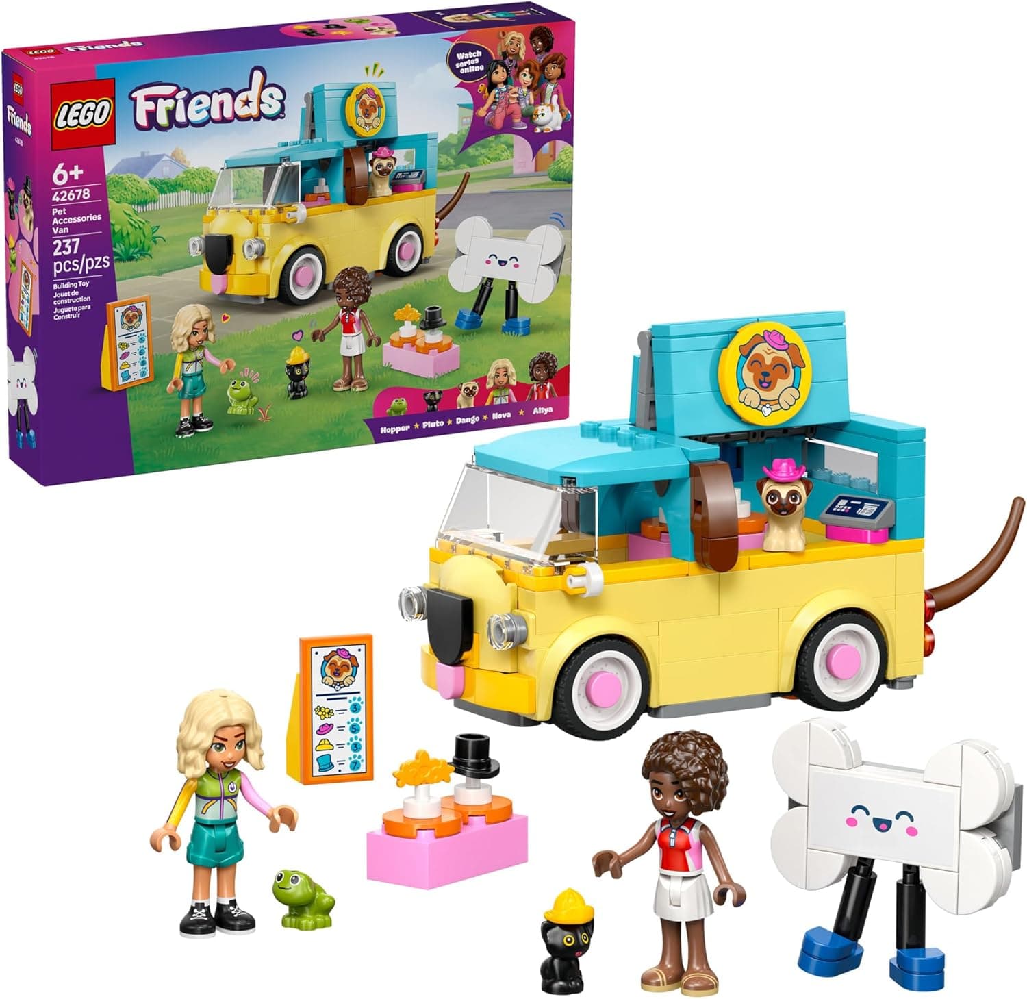 LEGO Friends Pet Accessories Van Building Toy for Girls &amp; Boys - Pretend Play Set for Kids, Ages 6+ - W/Nova &amp; Aliya Minidolls, 3 Pet Figures, &amp; Accessories - Gift Idea for Birthdays - 42678 : Toys &amp; Games — Easter Gifts gift idea