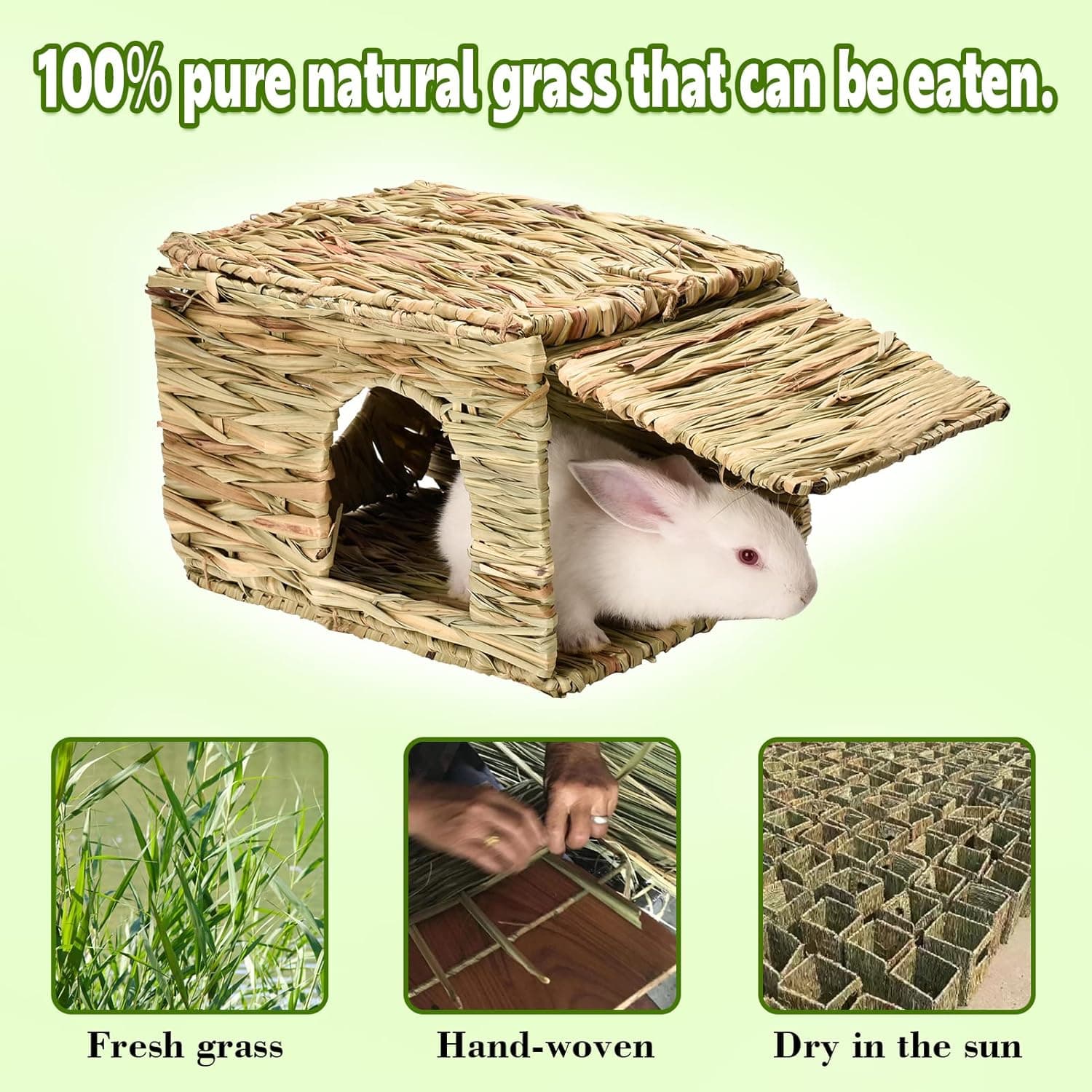 Hand Woven Grass House for Rabbits and Small Pets thumbnail 4