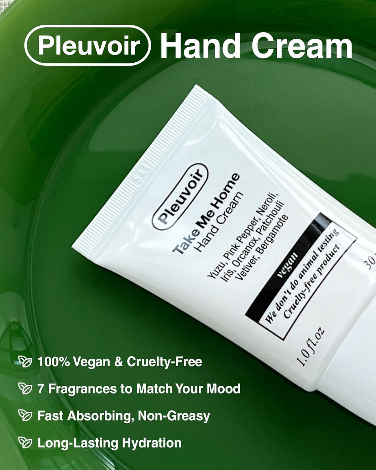 Pleuvoir Hinoki Leather Perfume Hand Cream -French MANE × Japanese Cypress (Cedar &amp; Musk), Non-Sticky, Phone-Ready, Travel Size, Moisturizing with Shea Butter, Hyaluronic Acid and Jojoba Oil - 1oz : Beauty &amp; Personal Care thumbnail 2