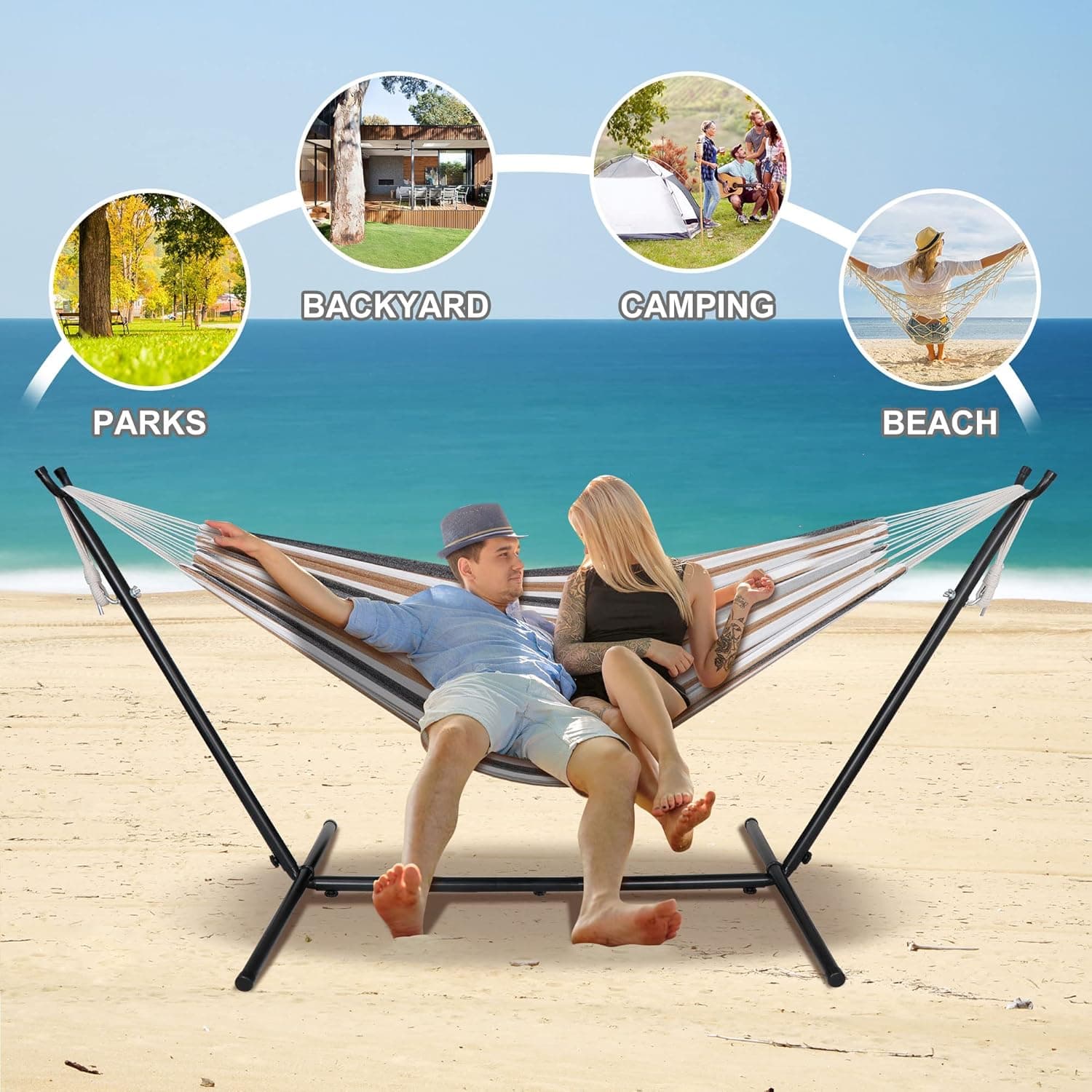 Portable 2-Person Hammock with Stand and Carrying Case thumbnail 4