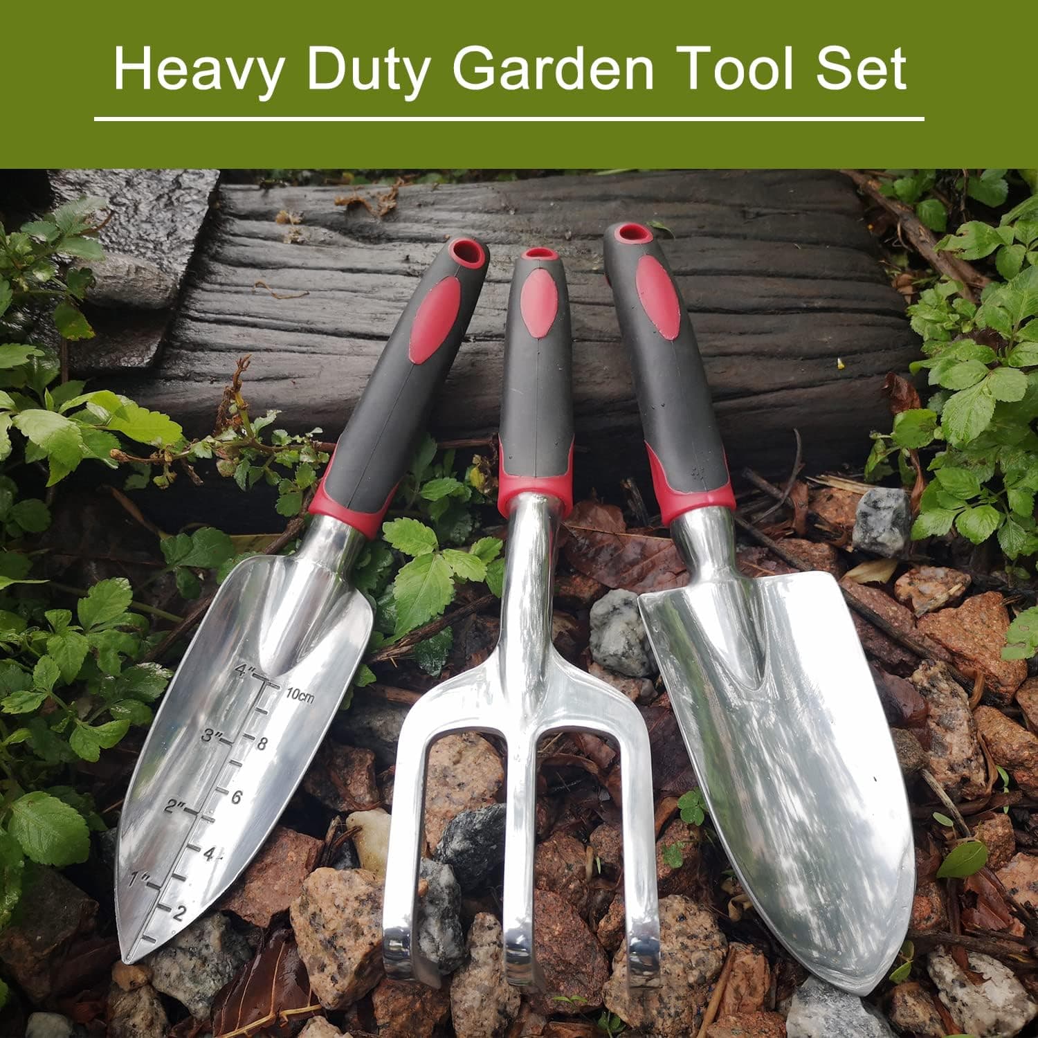 FANHAO 3-Piece Heavy Duty Garden Tool Set thumbnail 2