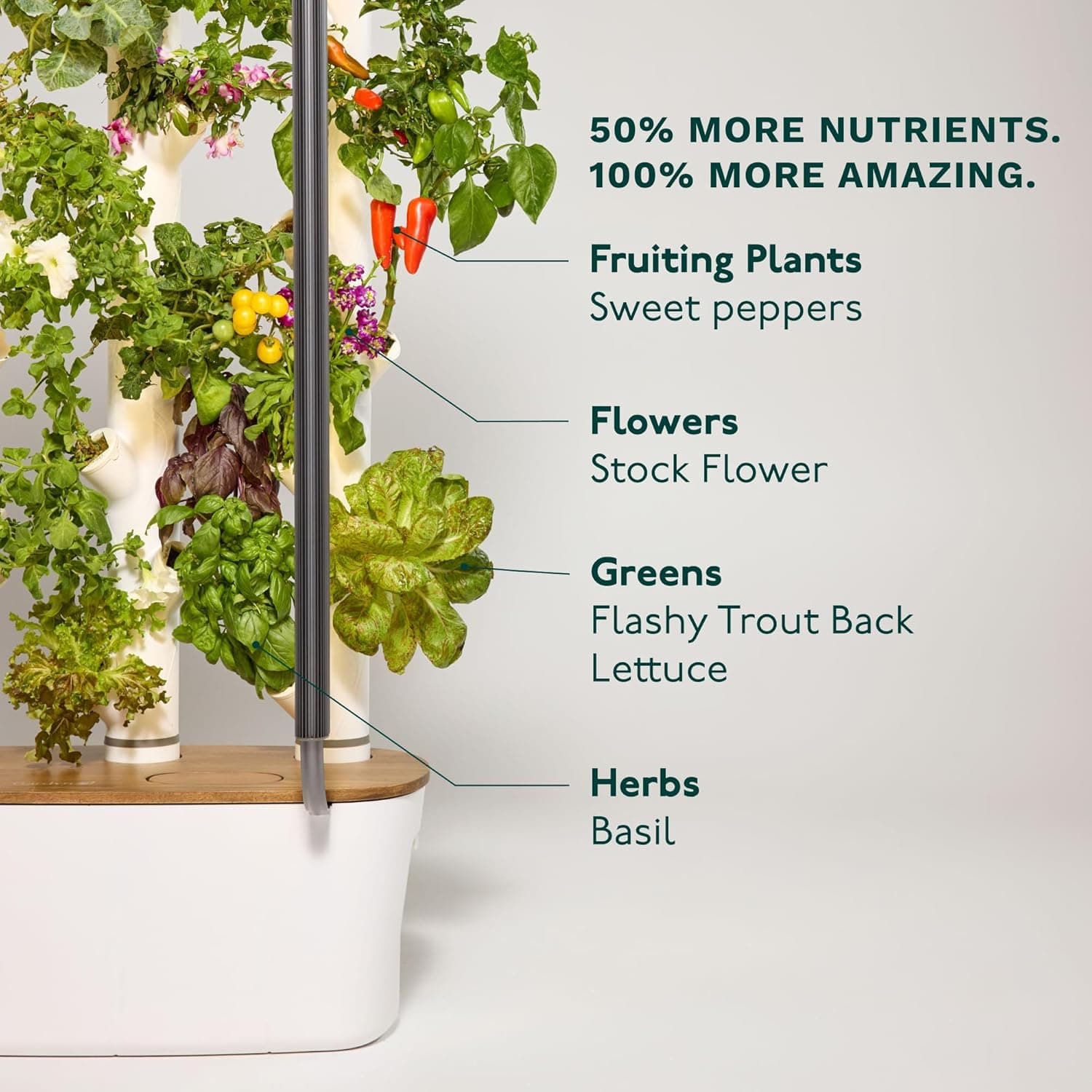 Gardyn Home 4 Vertical Hydroponics Growing System Kit - 30 Non-GMO Plants, Herbs, Vegetables - Smart Tower Garden Hydroponic Herb Garden Planter Indoor Kit - Indoor Gardening System w/LED Grow Lights : Patio, Lawn &amp; Garden thumbnail 5