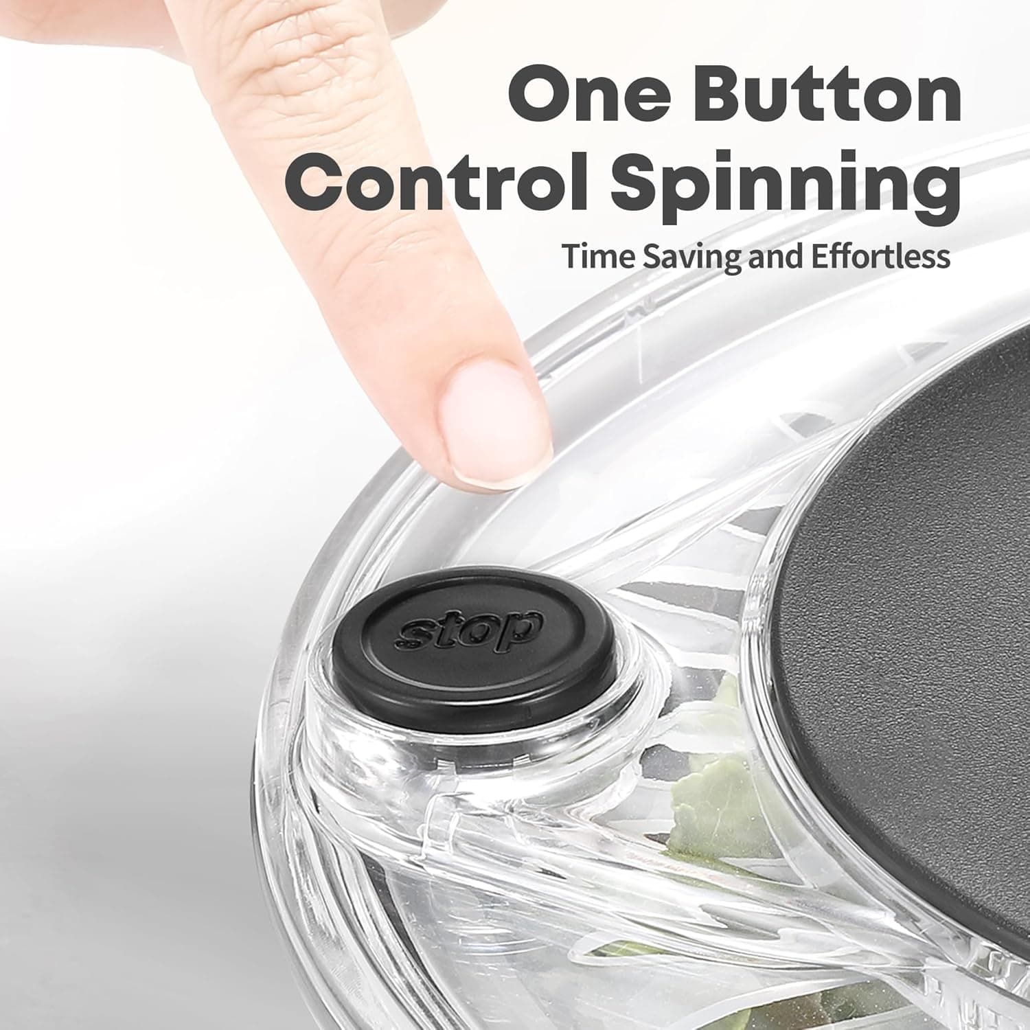 SveBake 5.3Qt Stainless Steel Salad Spinner with Stop Button, BPA-Free Vegetable Lettuce Spinner, Transparent Lid &amp; Drainage Hole, Non-Slip Base, Dishwasher Safe Fruit Washer: Home &amp; Kitchen thumbnail 4