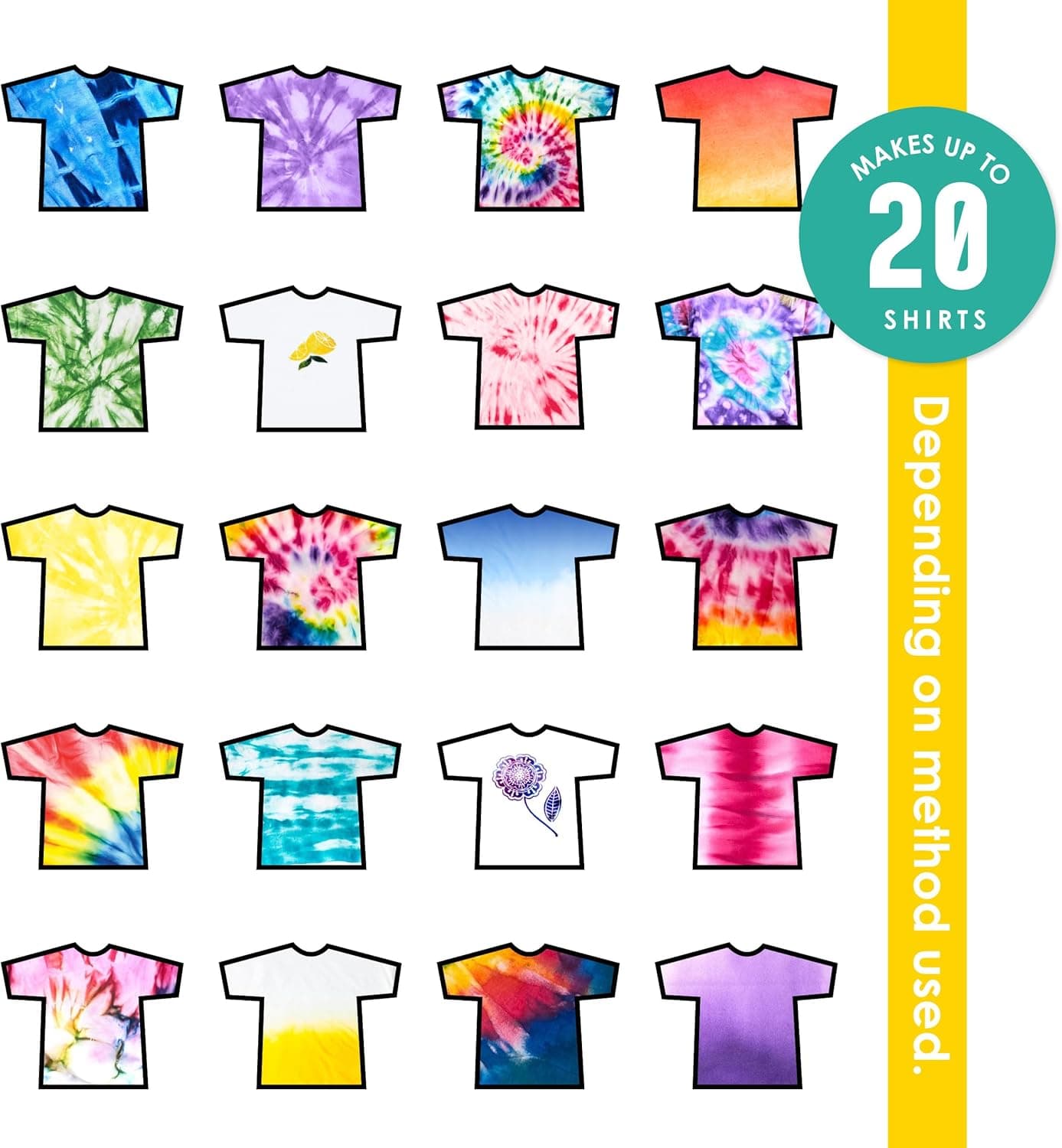 S.E.I. Classic Tie Dye Kit, Fabric Dye Spray Set, Easy Clean Up, Easy Application, Spray Tie Dye Kit - 8 Pack of Colors thumbnail 4