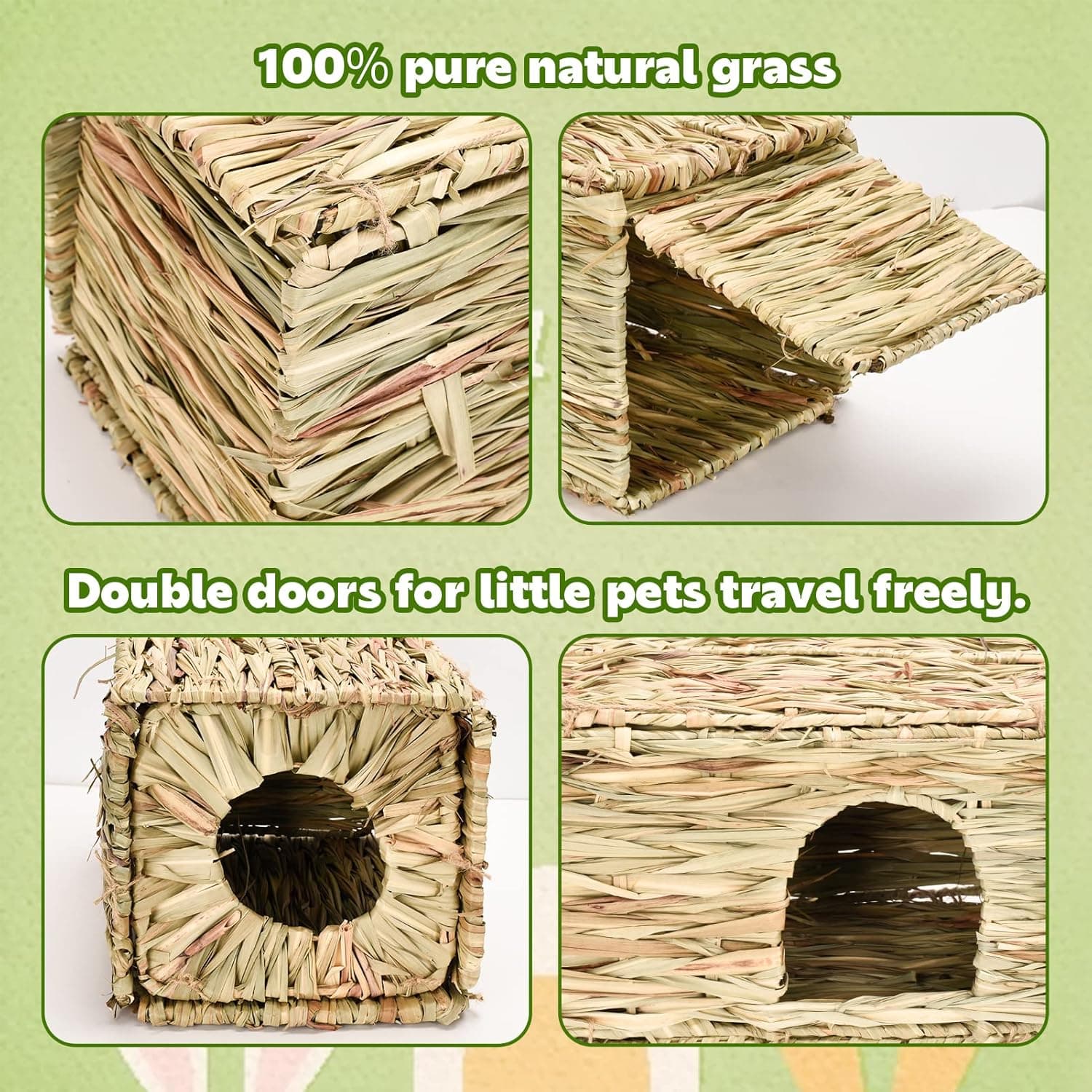 Hand Woven Grass House for Rabbits and Small Pets thumbnail 5