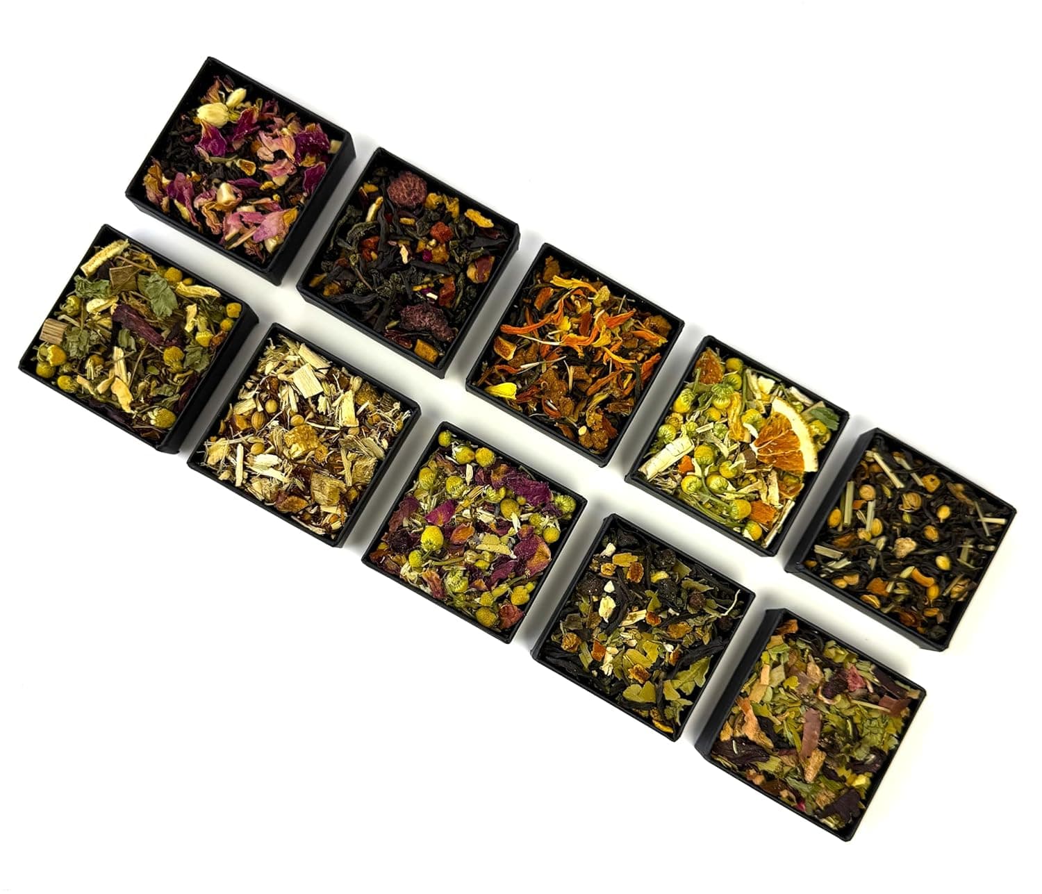 Pure And Easy Tea, Premium Loose Leaf Tea Sampler Set, 30-Count Variety Pack of Herbal and Caffeinated Blends, Luxury and Wellness Teas in a Designer Gift Box (150g) : Grocery &amp; Gourmet Food thumbnail 5