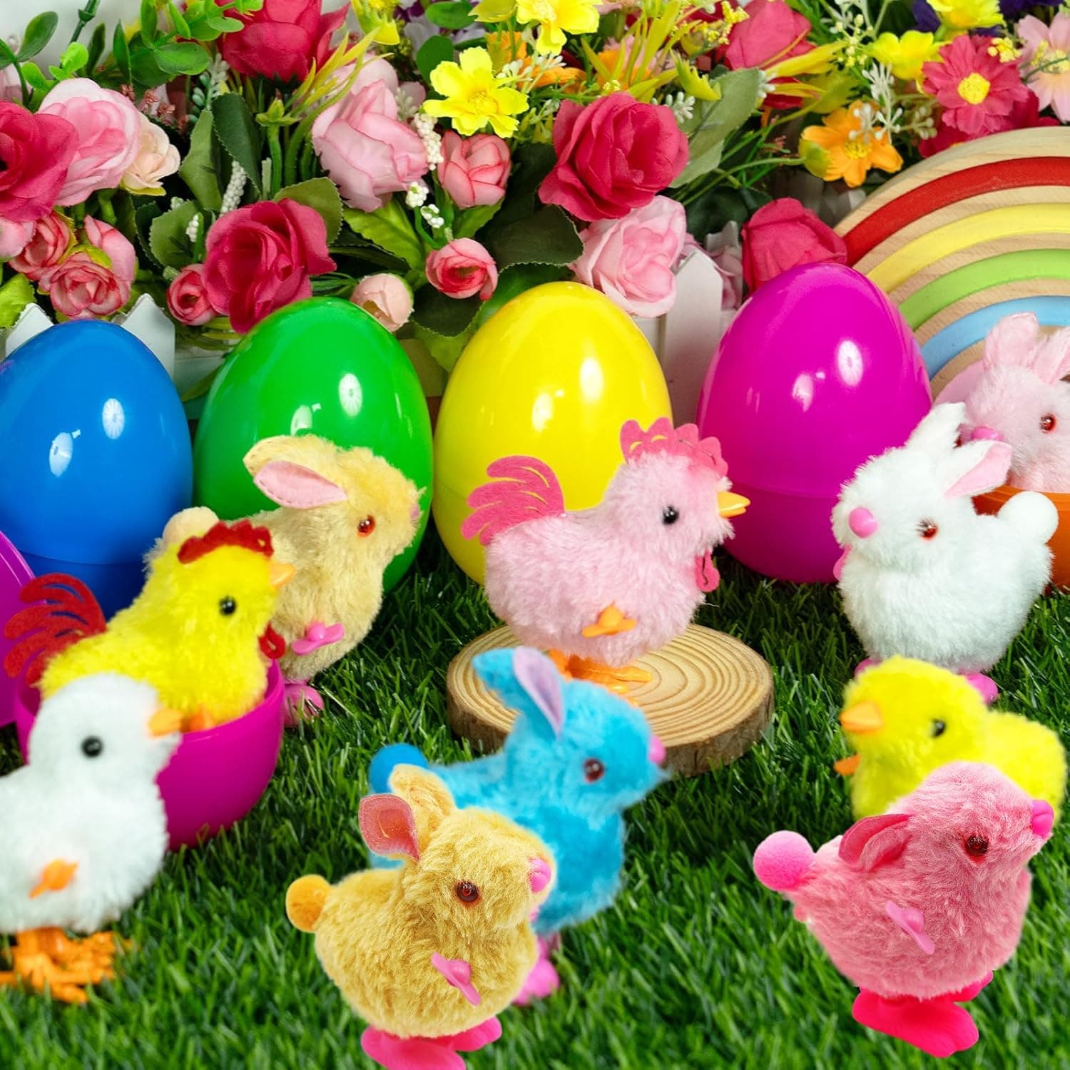 ZICZLI Jumbo 4" Easter Eggs Filled Wind-up Toys, 8 Pack thumbnail 3