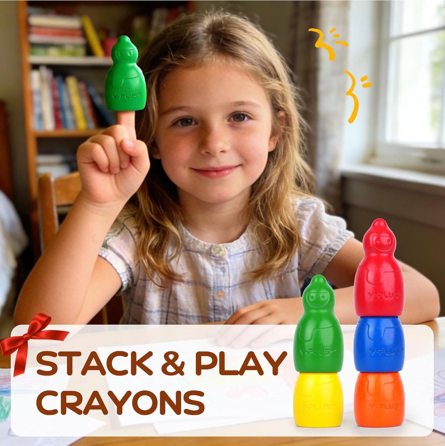 YPLUS Jumbo Crayons for Toddlers - 8 Colors Non-Toxic Washable thumbnail 5