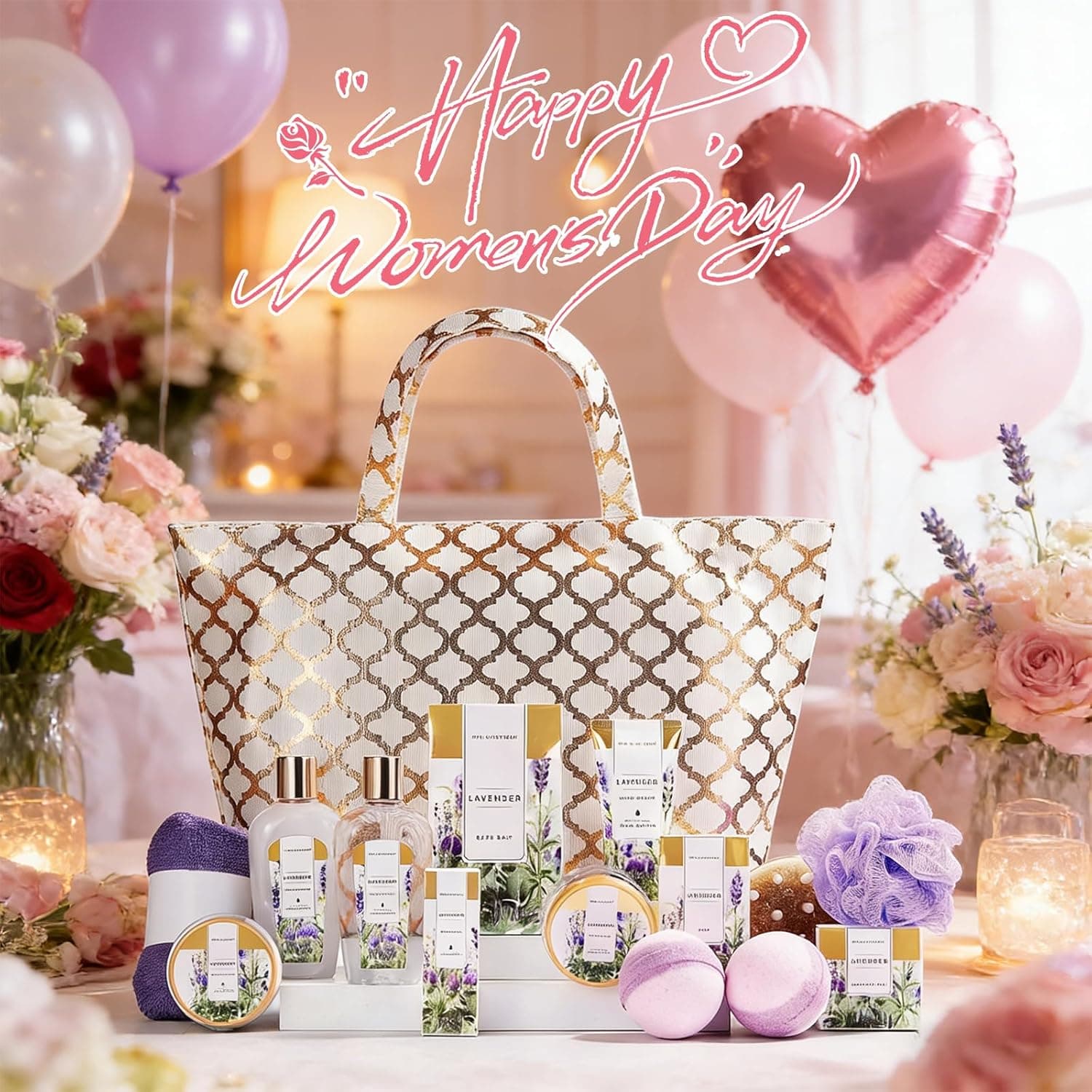 Spa Luxetique Lavender Bath & Body Gift Set with Tote Bag thumbnail 2