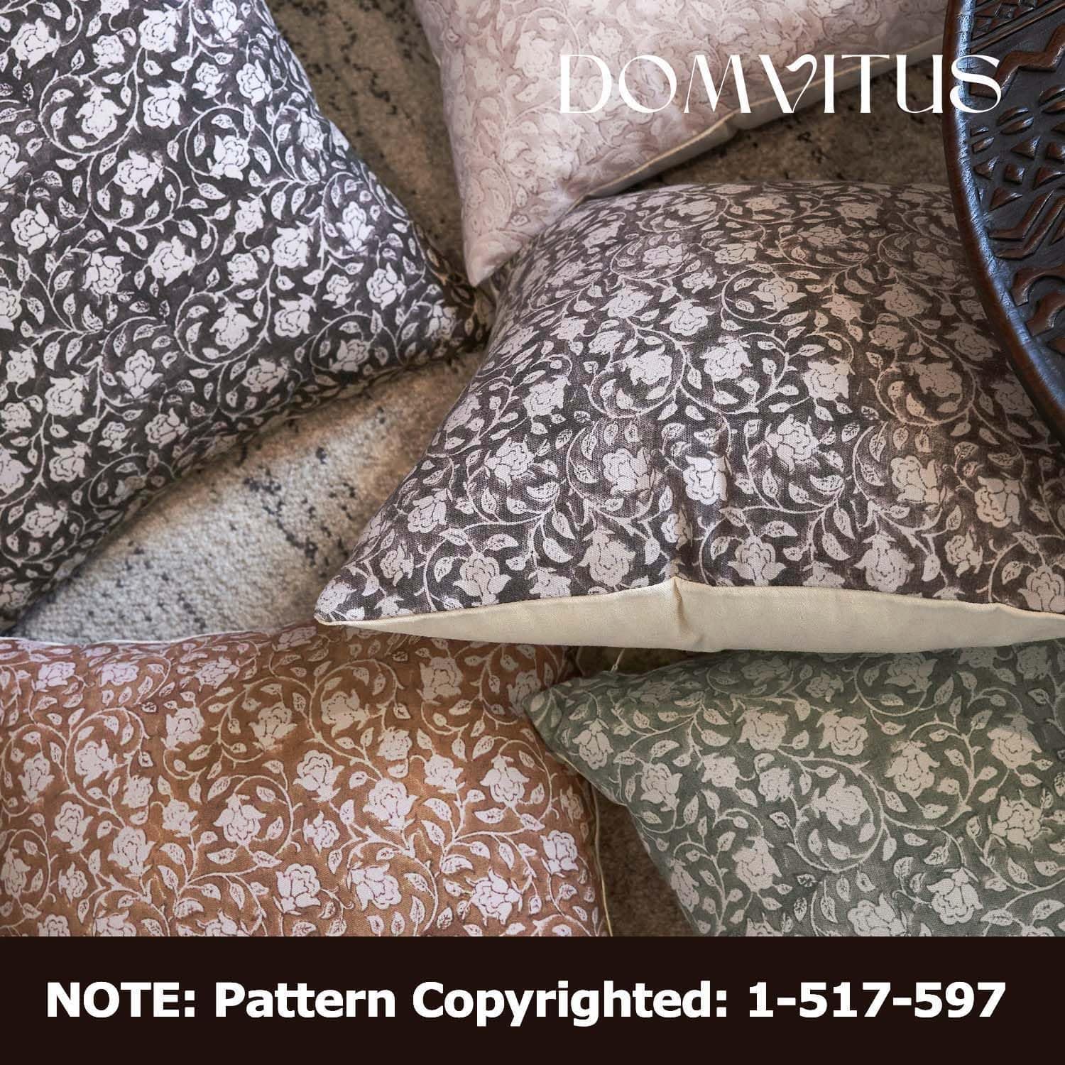 DOMVITUS Floral Pillow Covers 18x18, Throw Pillows for Couch, Floral Print Pillow Cover, Decorative Neutral Accent Throw Pillow Covers for Living Room, 1PC, Taupe : Home &amp; Kitchen thumbnail 5