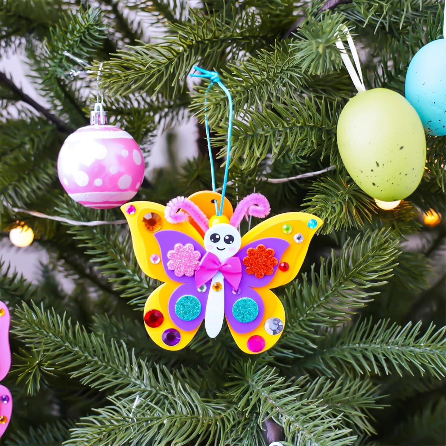 Winlyn 24 Sets Butterfly Craft Kits - DIY 3D Rainbow Butterfly Ornaments thumbnail 4