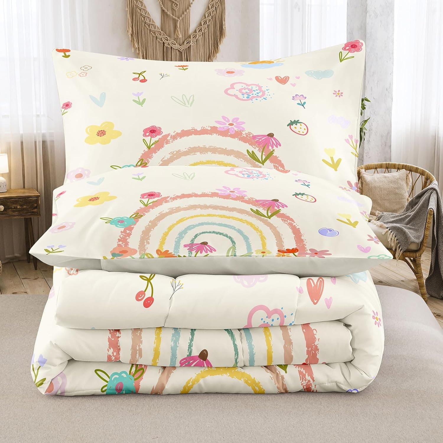 6-Piece Rainbow Comforter Set for Twin Bed thumbnail 5