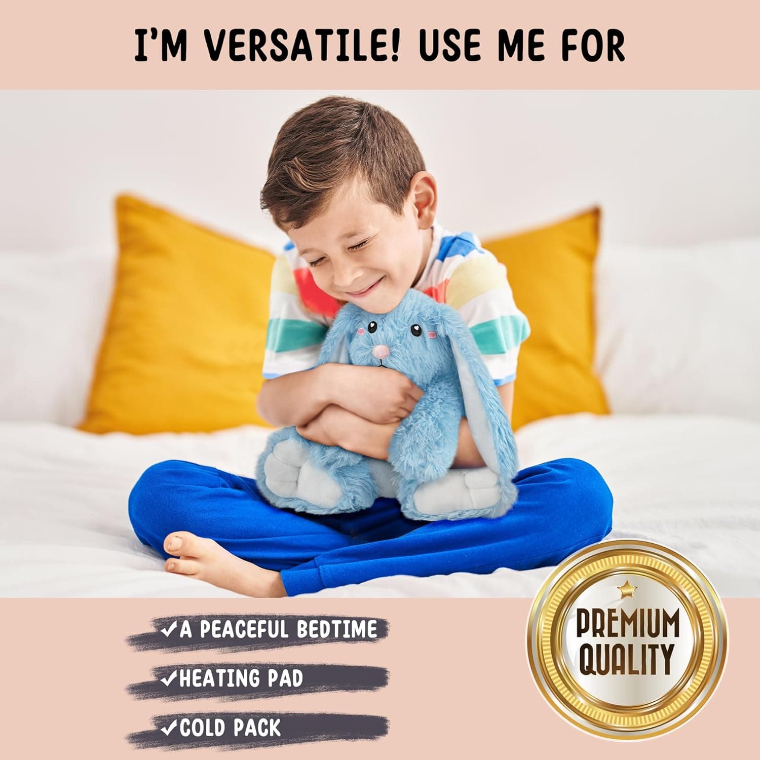 Bunny Microwavable Weighted Stuffed Animal - Heating Pad for Pain Relief thumbnail 3