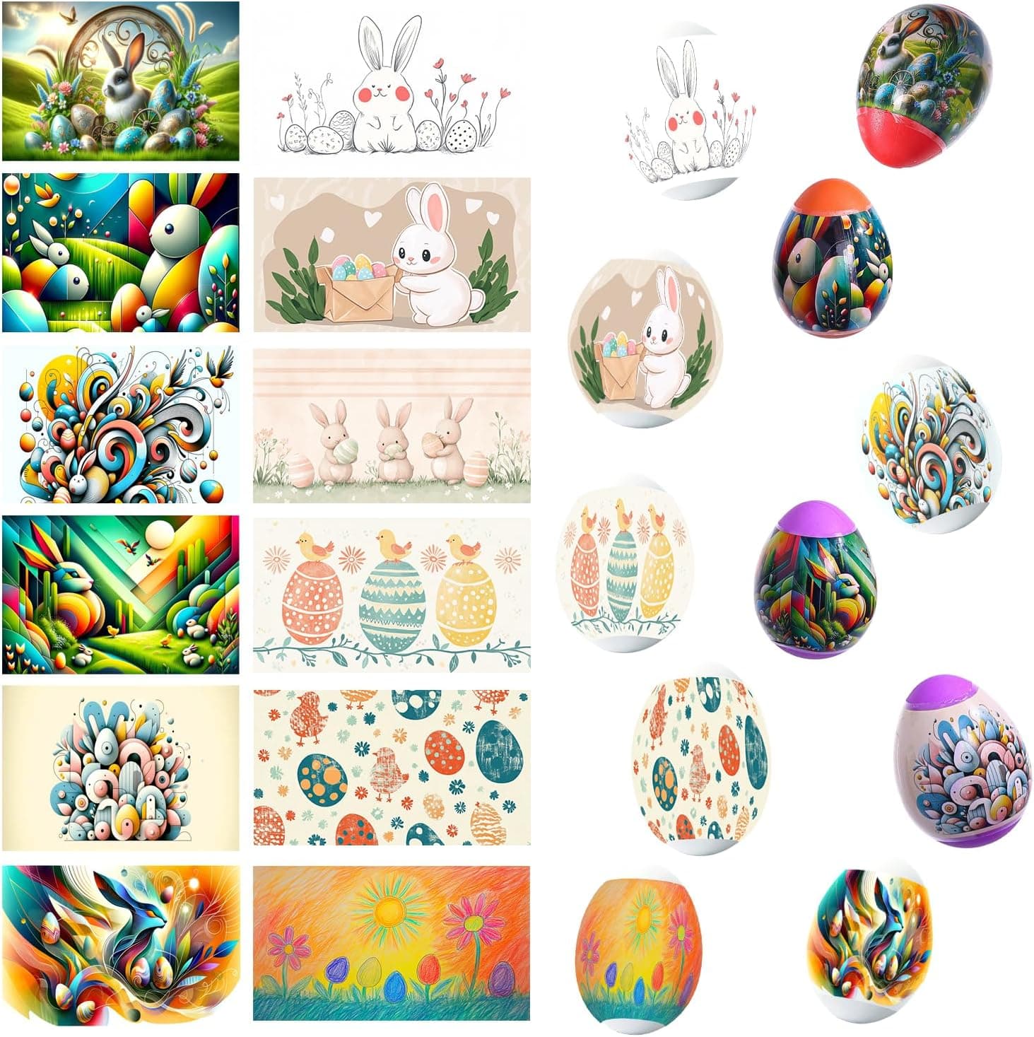 48-Piece Heat Shrink Easter Egg Decorating Wraps — Easter Gifts gift idea