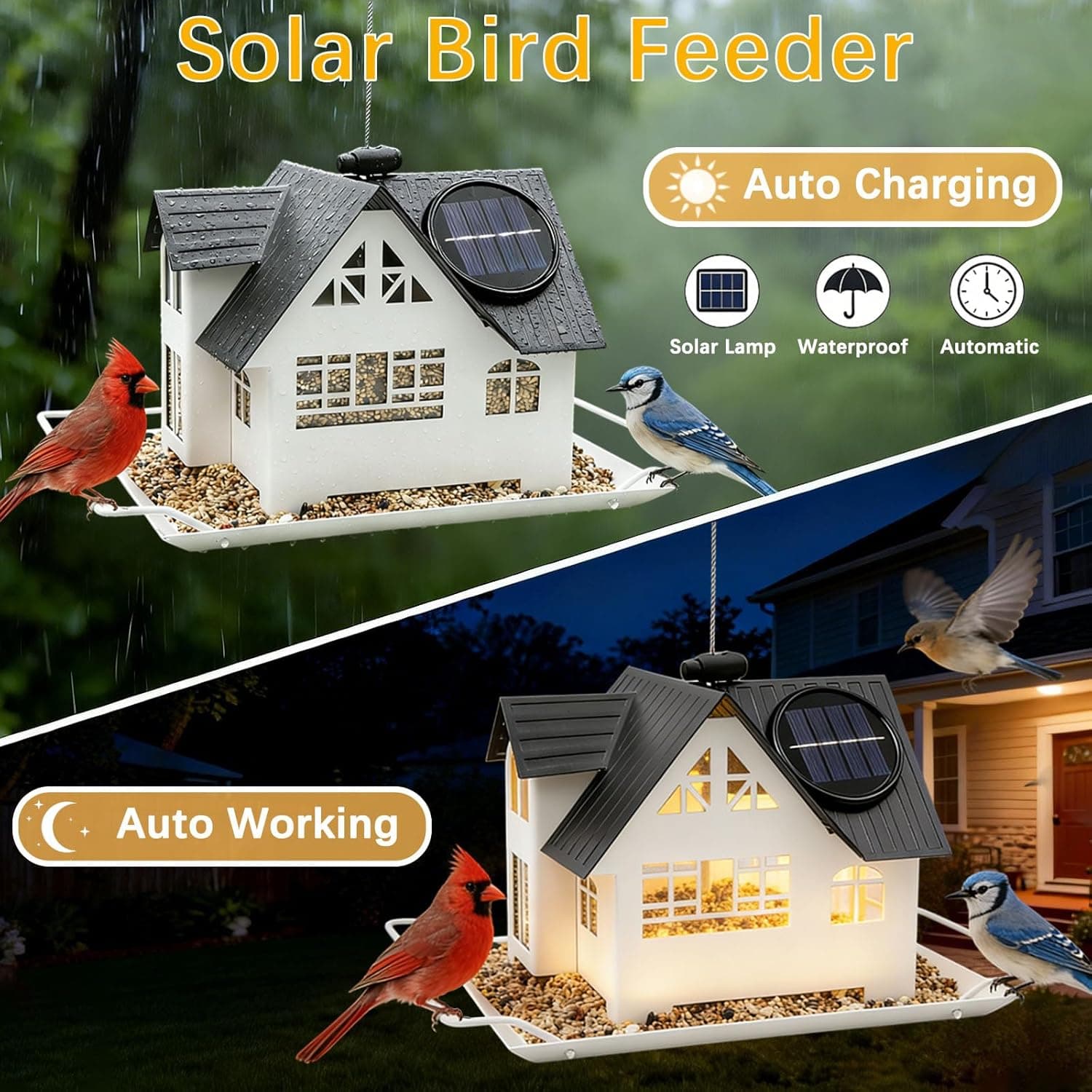 Solar Bird Feeder with Lights thumbnail 2