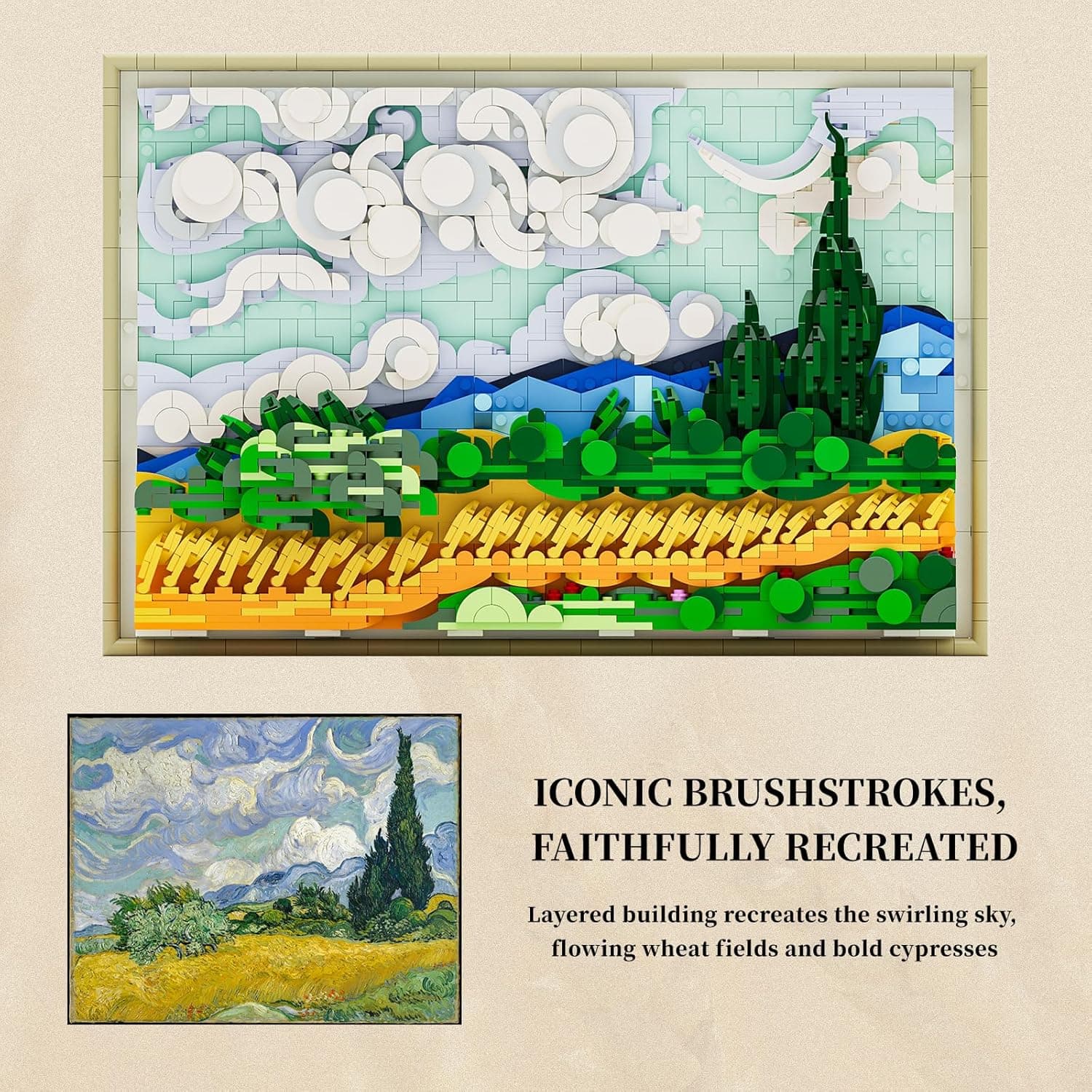 Lumibricks Wheat Field with Cypresses Building Blocks Set with Lights thumbnail 3