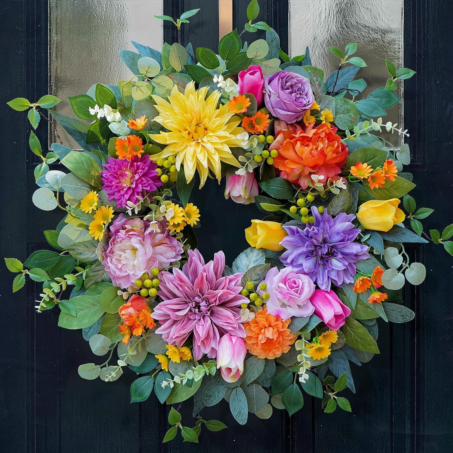 Rimalo 24 Inch Spring Wreaths for Front Door image 1