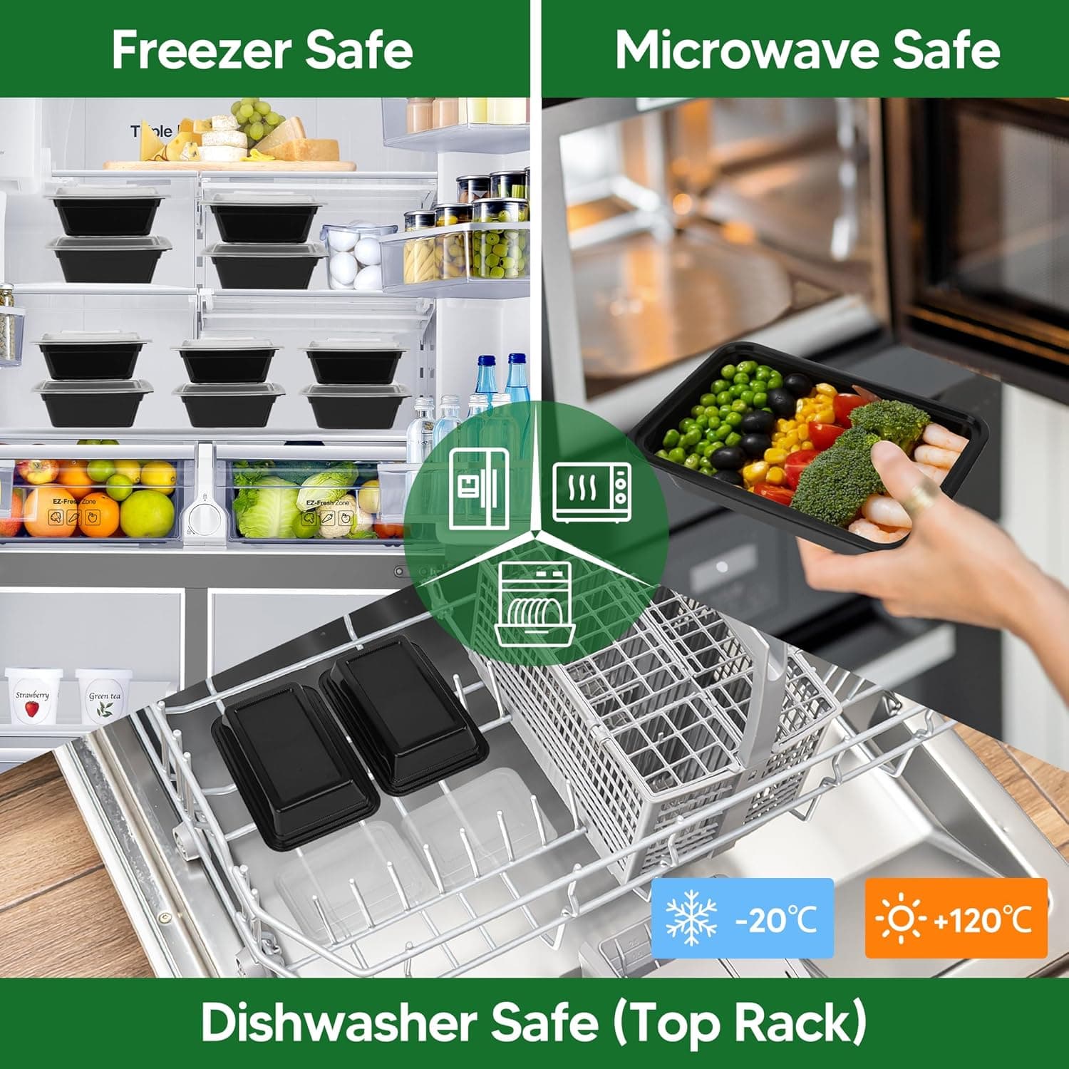 NUTTUTO 50 Pack Meal Prep Containers with Lids 38oz thumbnail 3