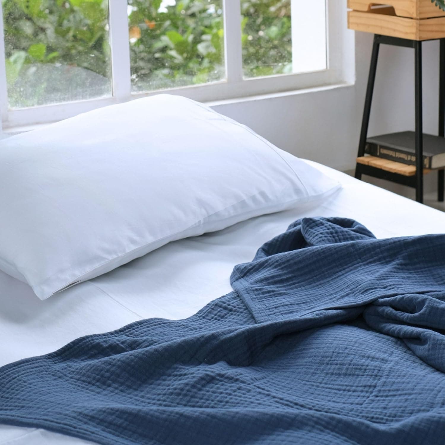 Salt Earth 100% Cotton Muslin Blanket - Queen Size (80"x90") thumbnail 5