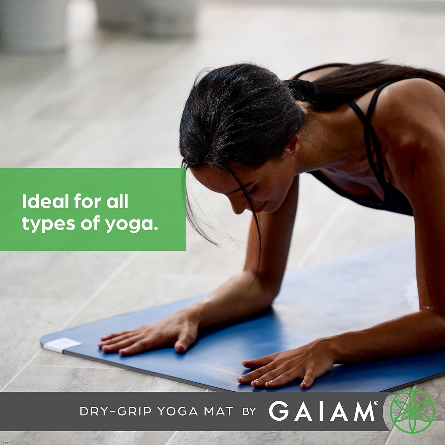 Gaiam Dry-Grip Yoga Mat - 5mm Thick Non-Slip Exercise &amp; Fitness Mat for Standard or Hot Yoga, Pilates and Floor Workouts - Cushioned Support, Non-Slip Coat - 68 x 24 Inches - Marbled : Sports &amp; Outdoors thumbnail 4